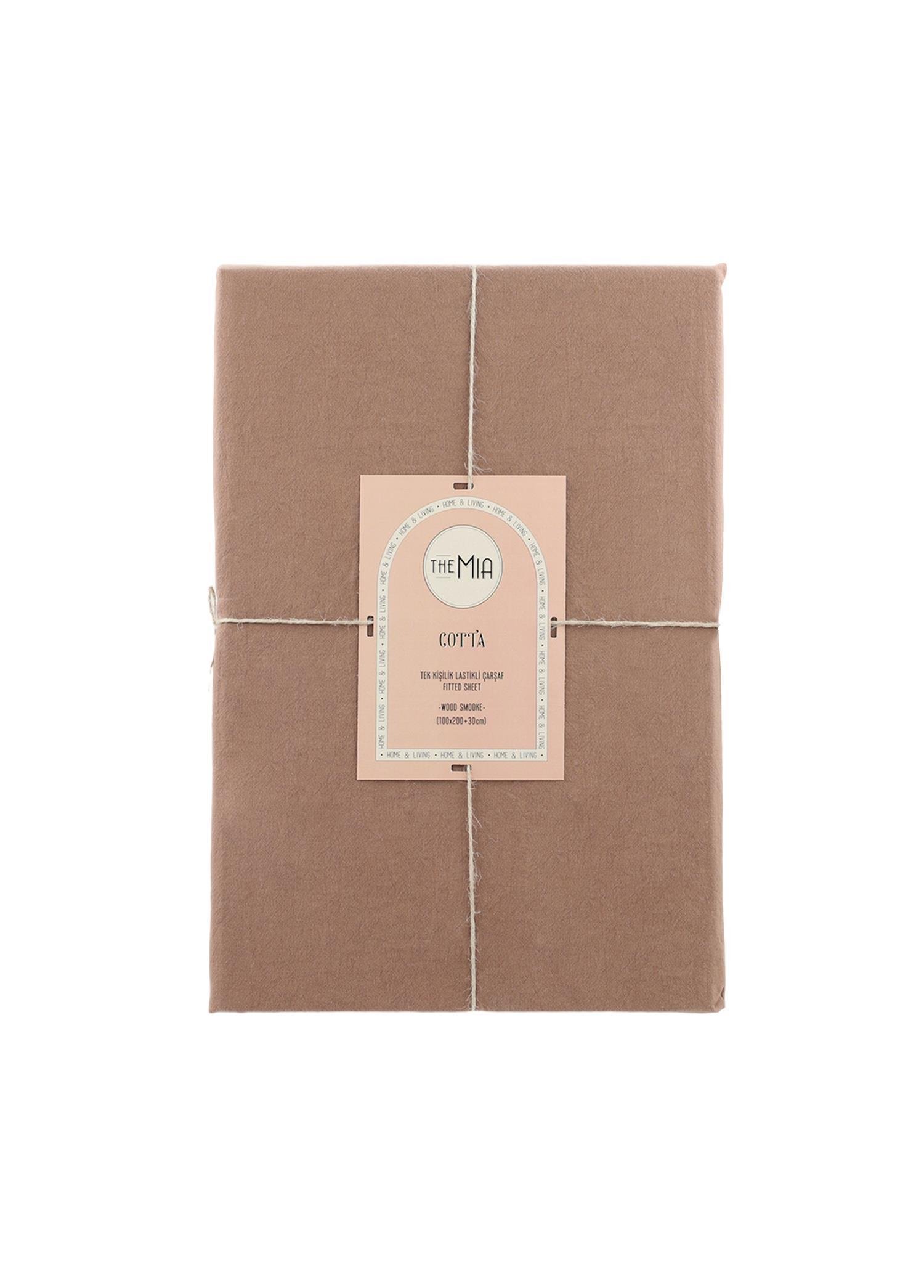 Tek Kişilik Lastikli Çarşaf The Mia Cotta Wood Smooke Tek Kşl Lastikli Çarşaf 200x100