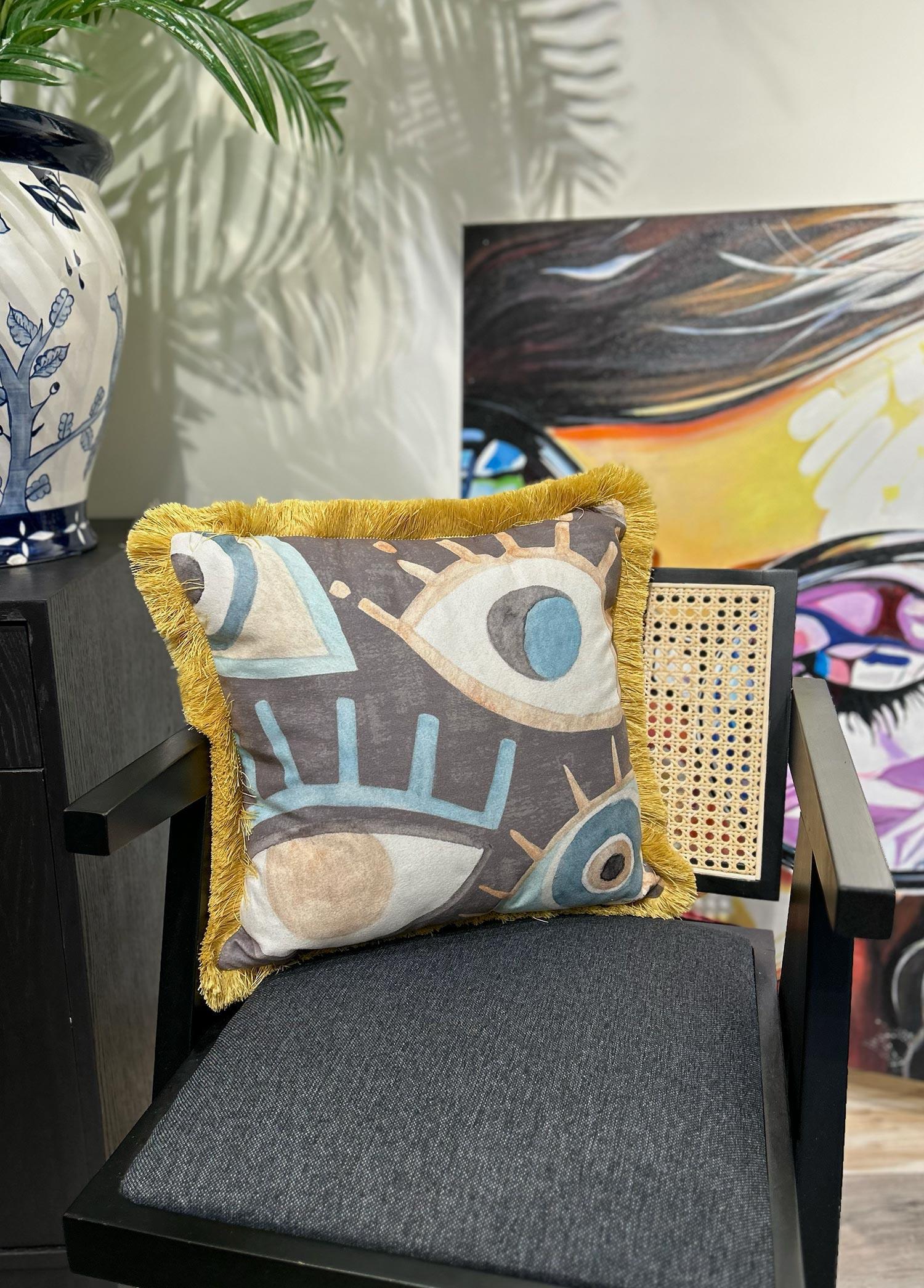 Yastık & Kırlent The Mia Amulet Kırlent Kahverengi Gold 45 x 45 Cm