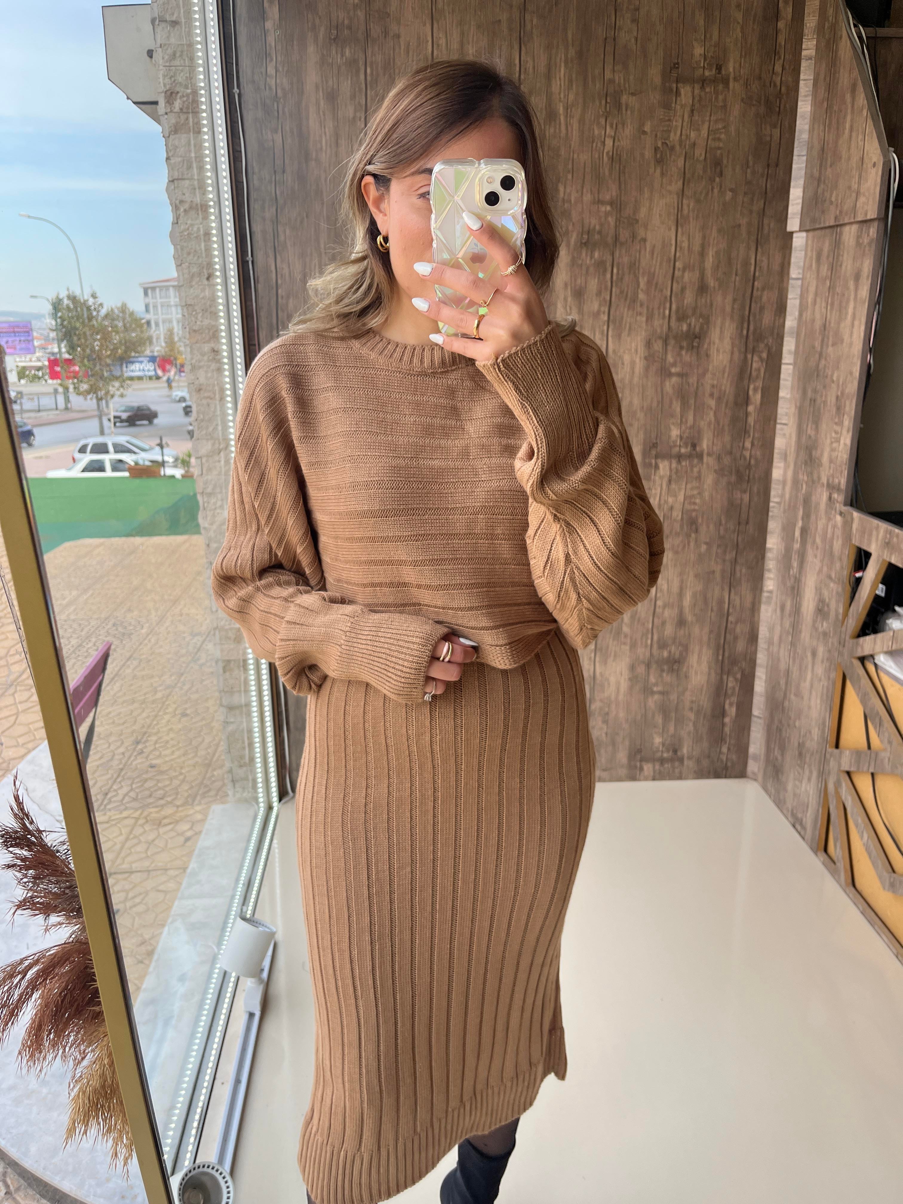 Bolerolu Elbise Camel
