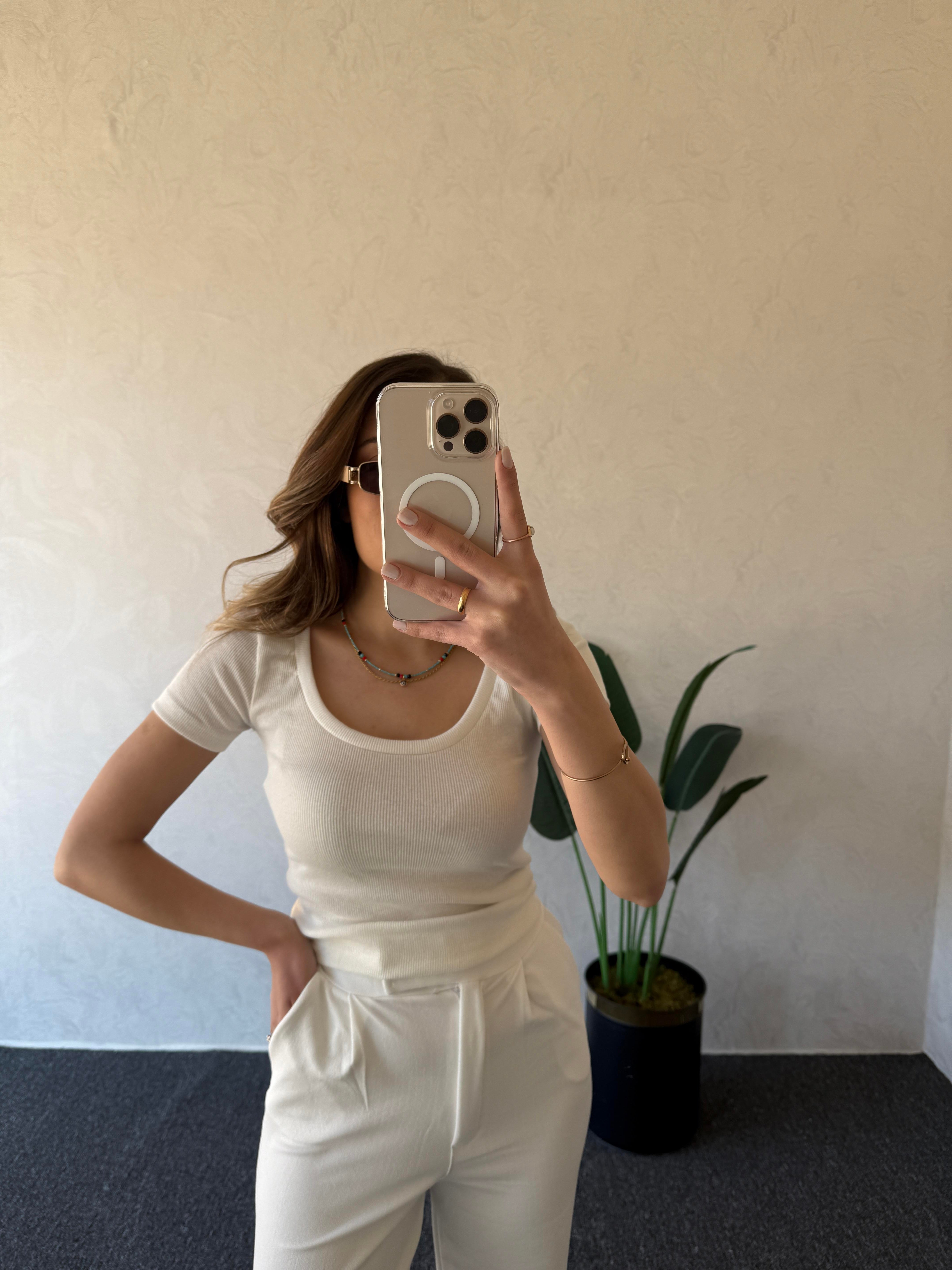 Kaşkorse Basic Tshirt Beyaz - 1024