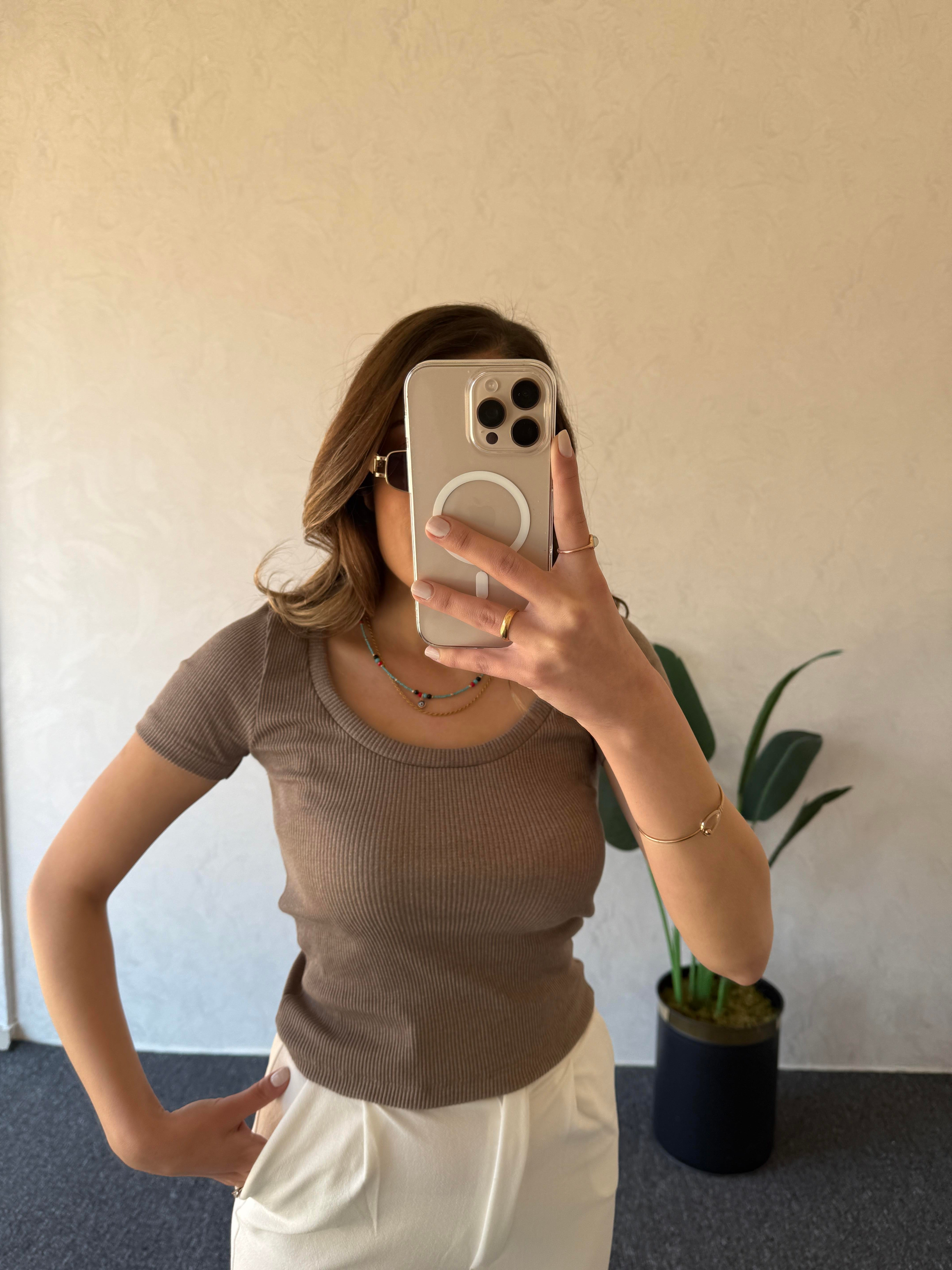 Kaşkorse Basic Tshirt Vizon -1024 