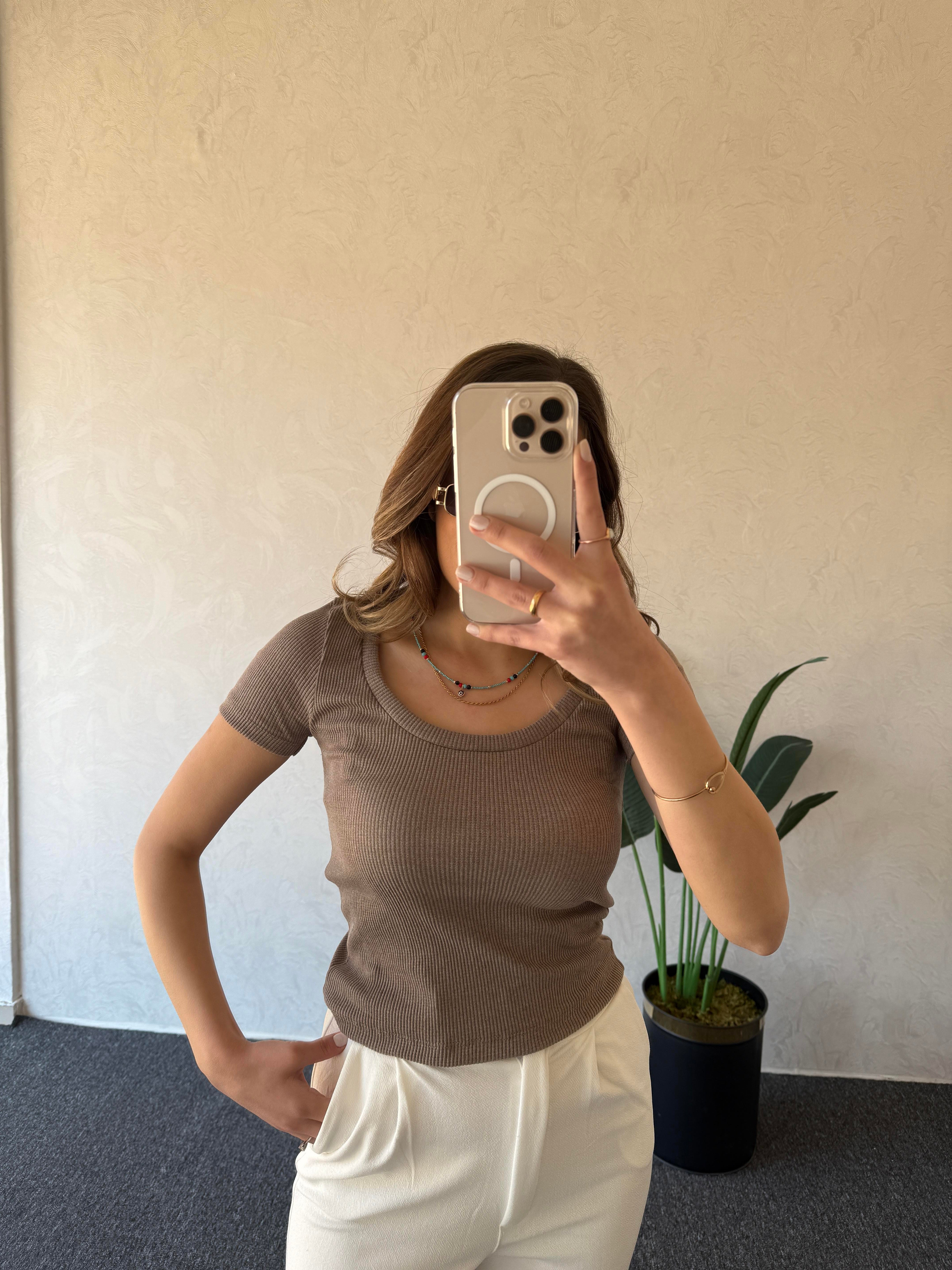 Kaşkorse Basic Tshirt Vizon -1024 