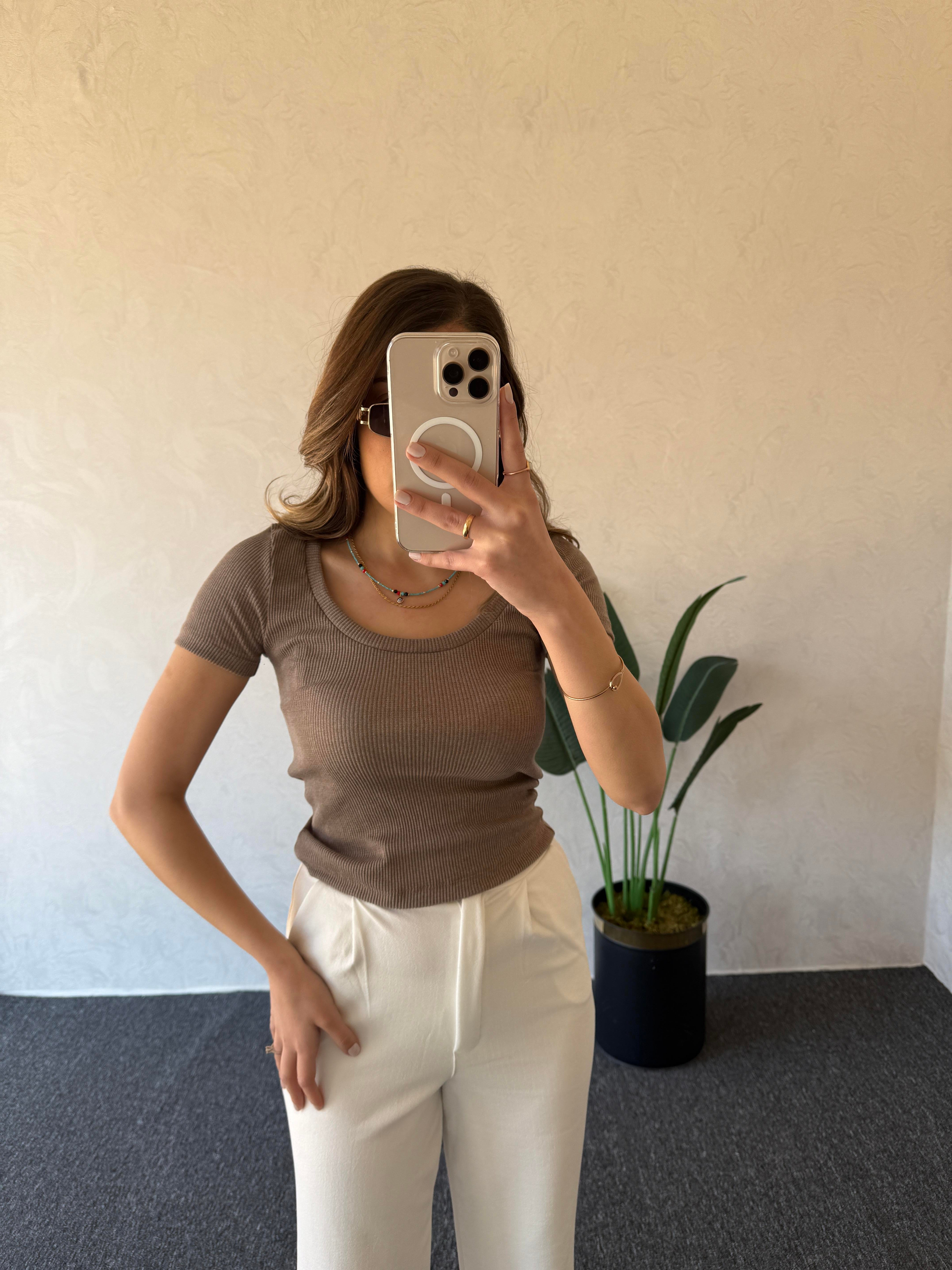 Kaşkorse Basic Tshirt Vizon -1024 