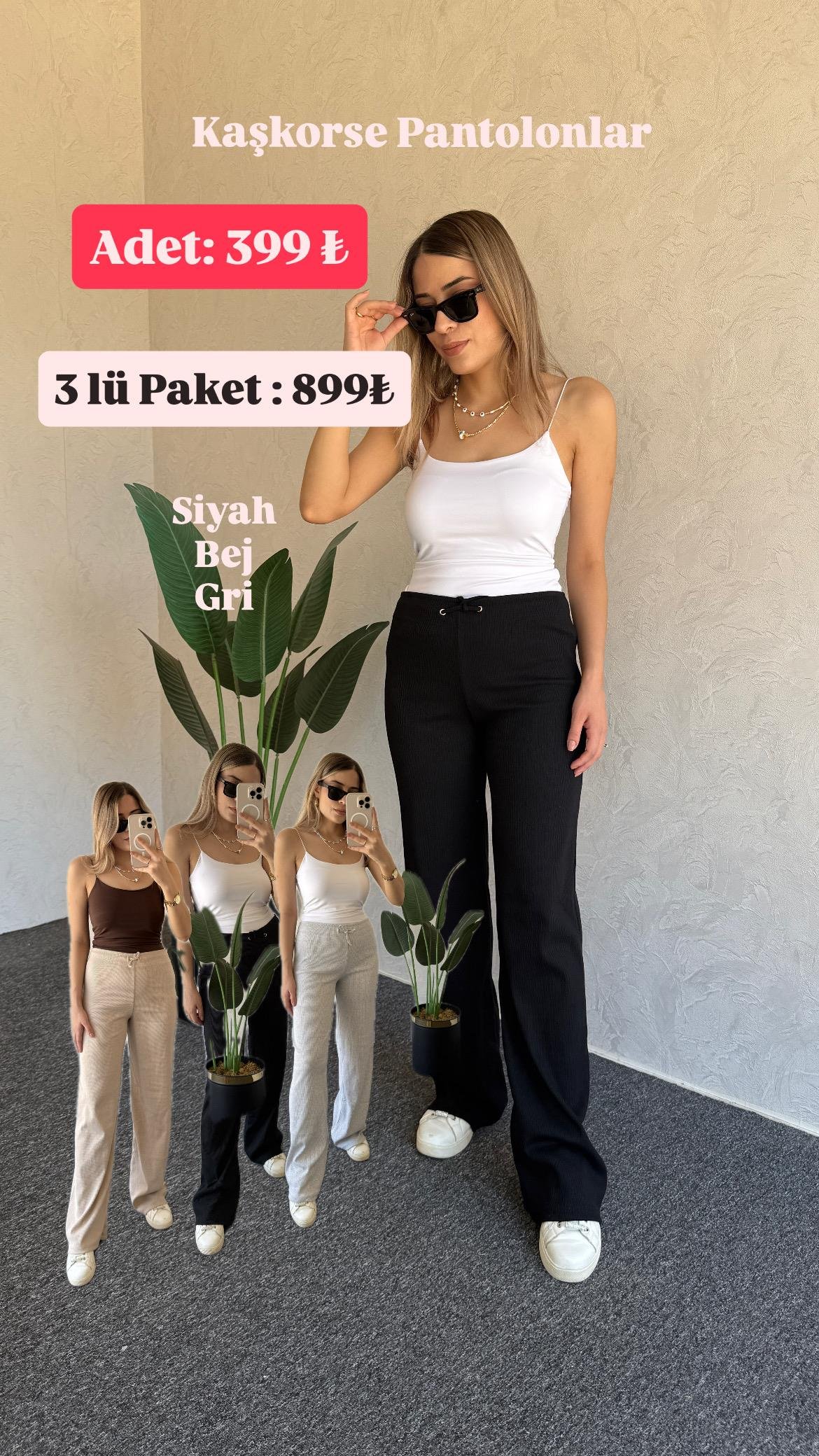 Kaşkorse Pantolon 3 lü Paket - 1063