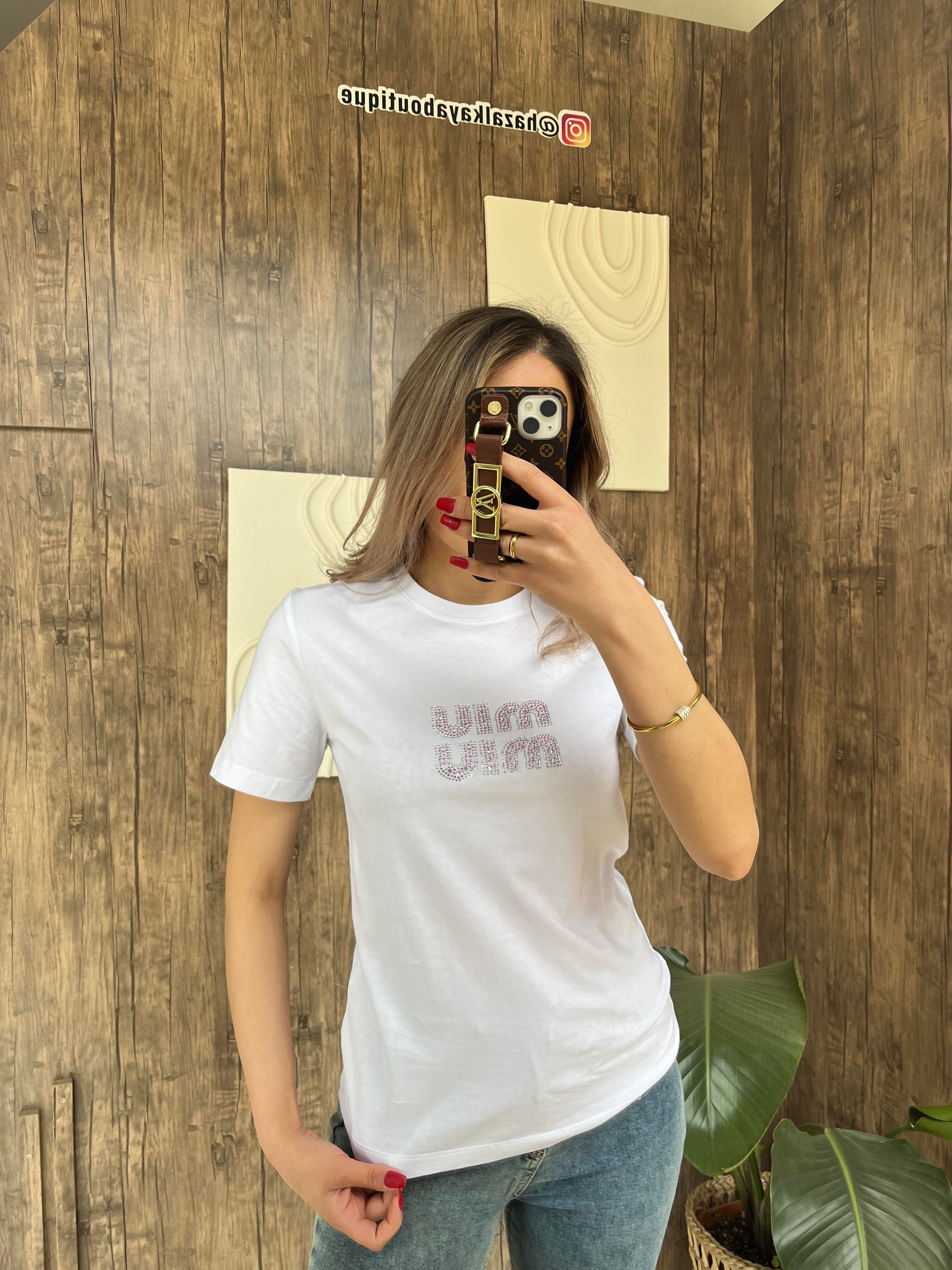 Orj Taş İşleme Tshirt Beyaz