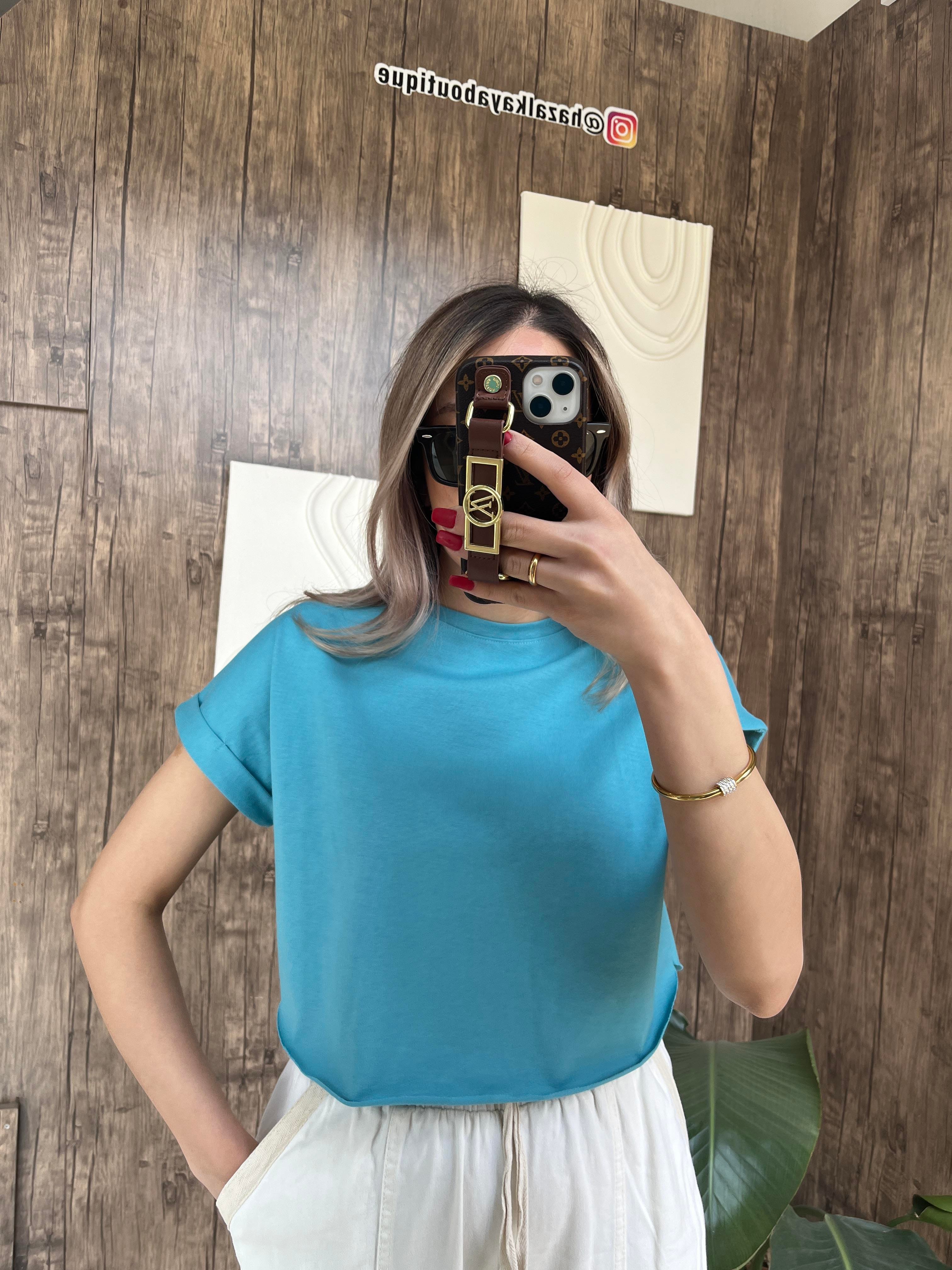 Zr Crop Tshirt Mavi