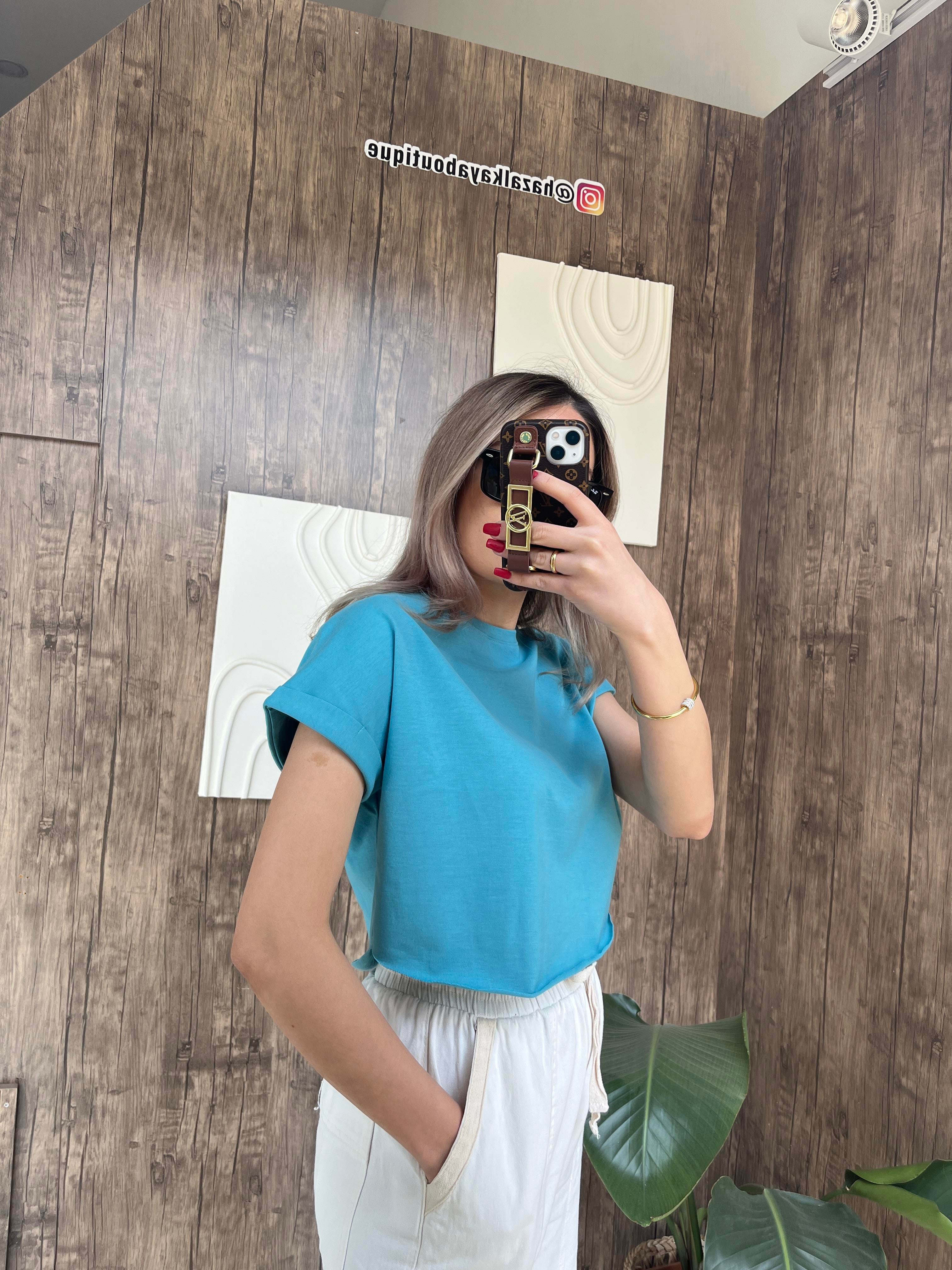 Zr Crop Tshirt Mavi