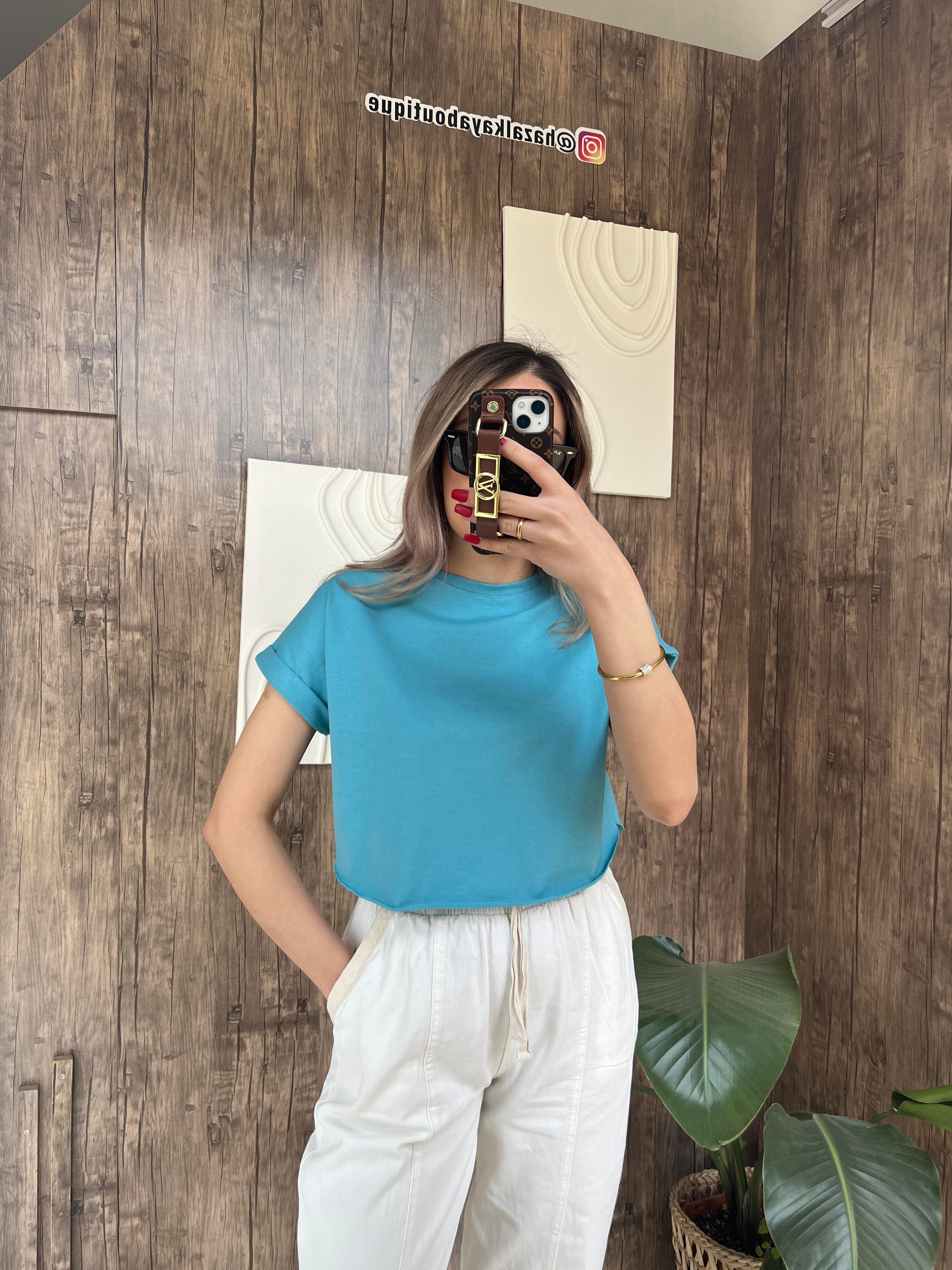 Zr Crop Tshirt Mavi