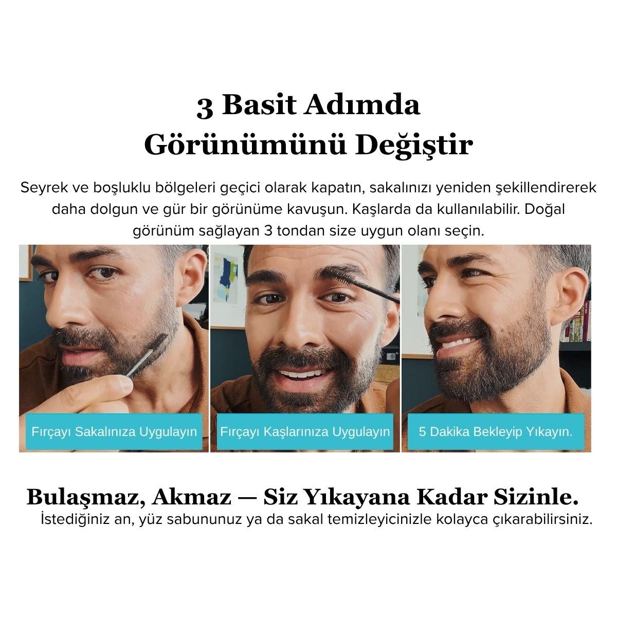 Günlük Sakal & Kaş Beyaz Kapatıcı - Koyu Kahve