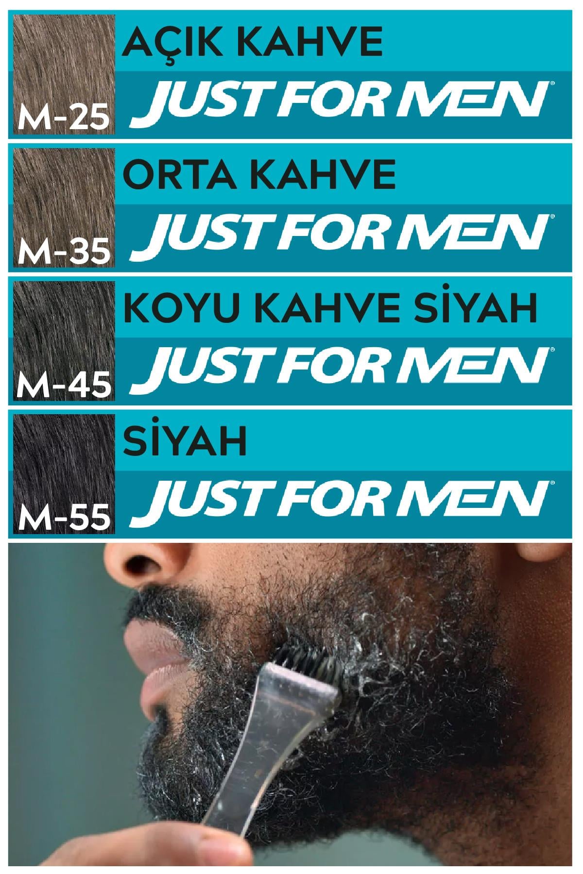 Sakal & Bıyık Boyası Orta Kahve 3'lü Set