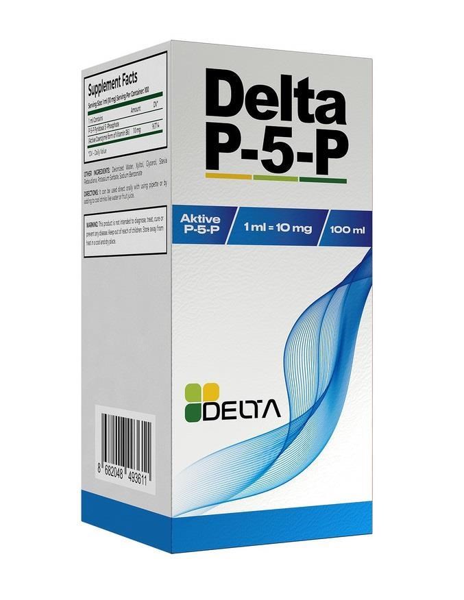 Delta P-5-P Pridoksal 5 Fosfat Vitamin B6 Şurubu 100mlDelta P-5-P Pridoksal 5 Fosfat Vitamin B6 Şurubu 100mlDelta