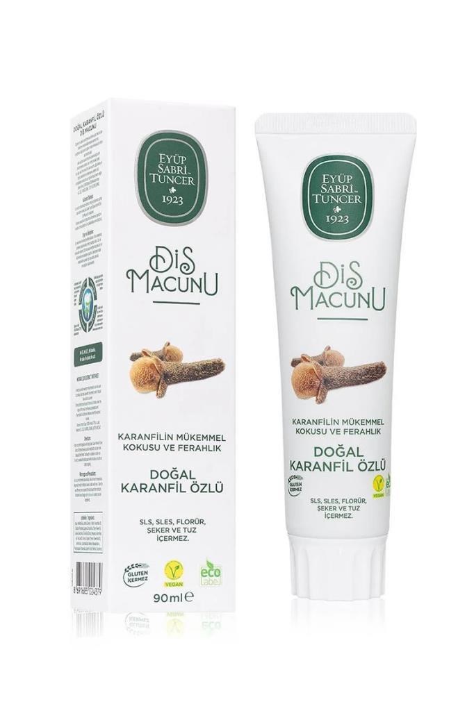 Eyüp Sabri Tuncer Karanfil Özlü 90 ml Florürsüz Diş MacunuEyüp Sabri Tuncer Doğal Karanfil Özlü 90 ml Florürsüz Diş MacunuEyüp Sabri Tuncer