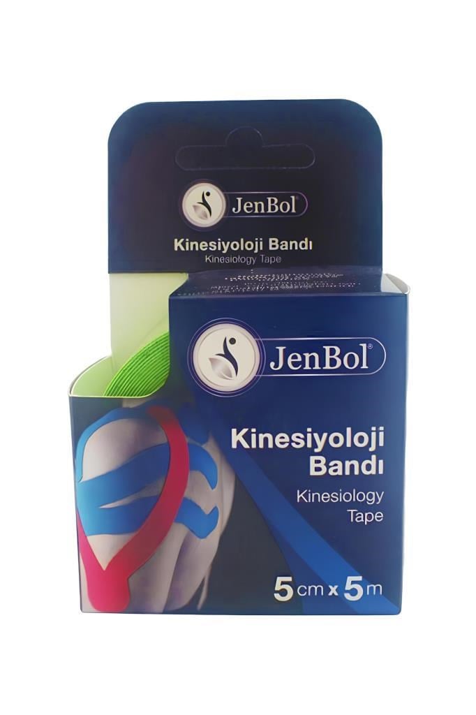 Jenbol Kinesiyoloji Ağrı Bandı 5cm x 5m Yeşil  JenBol Kinesiyoloji Ağrı Bandı 5cm x 5m YeşilJenbol