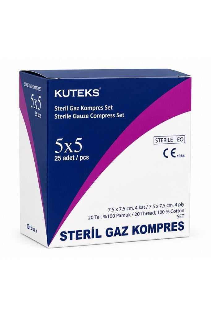 Kuteks Gaz Kompres 7,5 X 7,5 cm (5x5) 25 AdetKuteks
