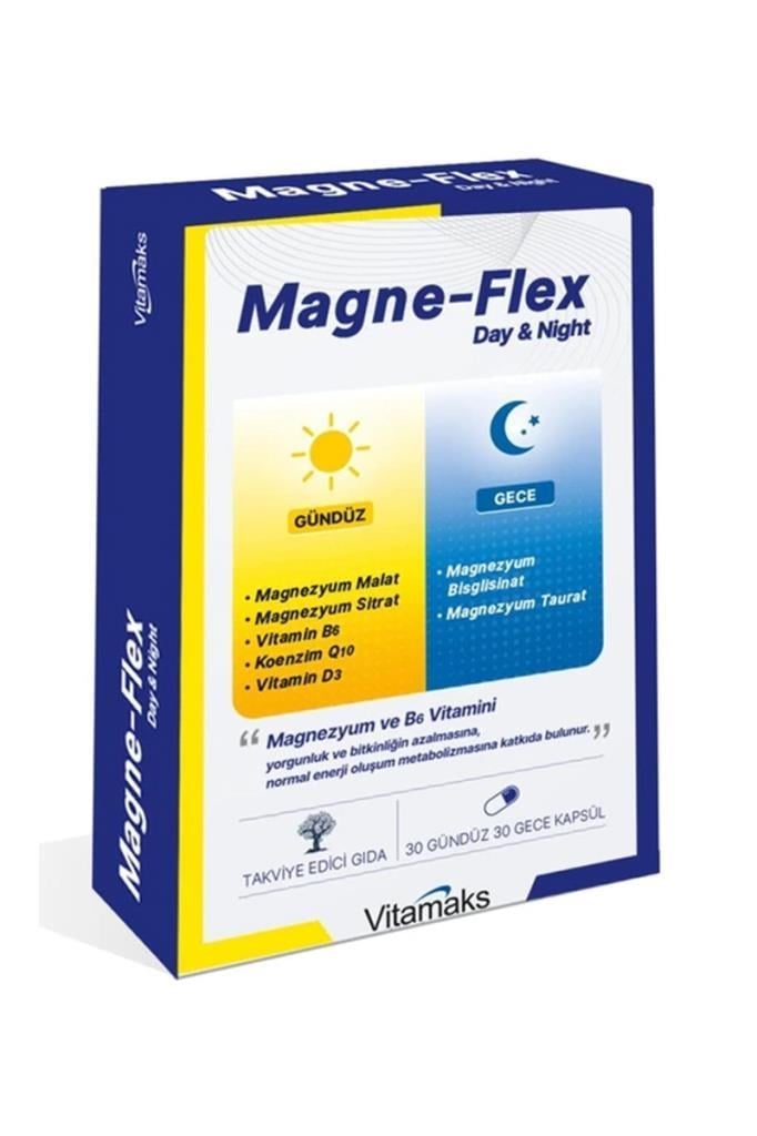 Magne-Flex Day&Night Magnezyum 30 Gündüz 30 Gece 60 KapsülMagne-Flex Day&Night Magnezyum 30 Gündüz 30 Gece 60 KapsülVitamaks