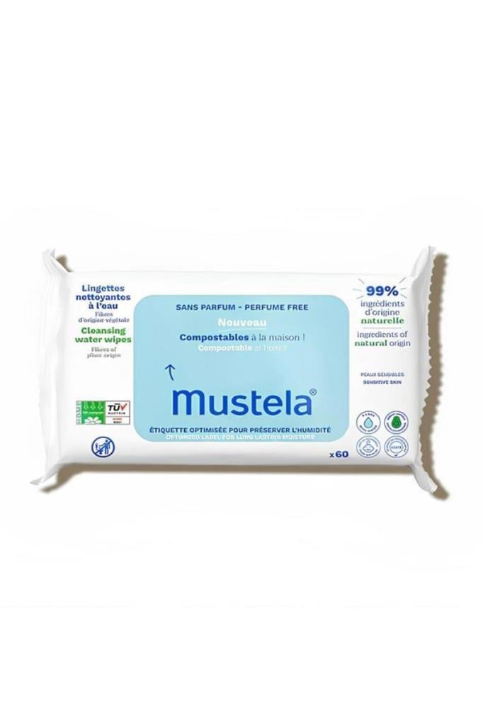Mustela Parfümsüz 60 Yaprak Islak Mendil    Mustela Kompost Edilebilir Parfümsüz 60 Yaprak Islak MendilMustela