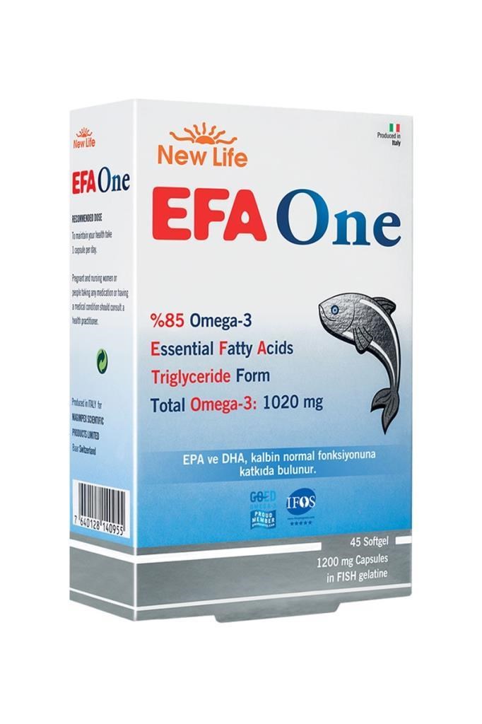 NewLife Efa One 45 KapsülNew Life Efa One S-1200 Omega 3 Balık Yağı 45 KapsülNewlife