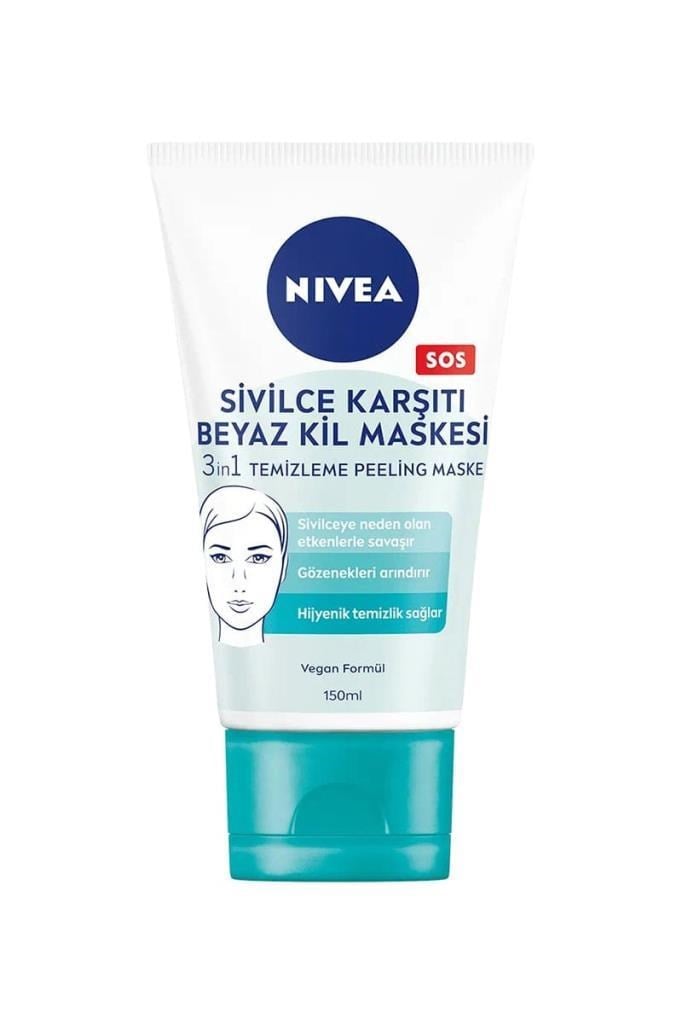 Nivea SOS 3 in 1 Beyaz Kil Maskesi 150 MLNivea Sos 3 in 1 Sivilce Karşıtı Beyaz Kil Maskesi 150 MLNivea