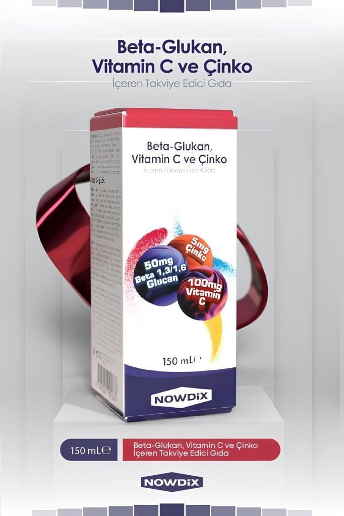 Nowdix Beta Glukan Şurup 150 mL | Bağışıklık Takviyesi Nowdix  Beta Glukan Vitamin C Çinko Şurup 150 mlNowdix