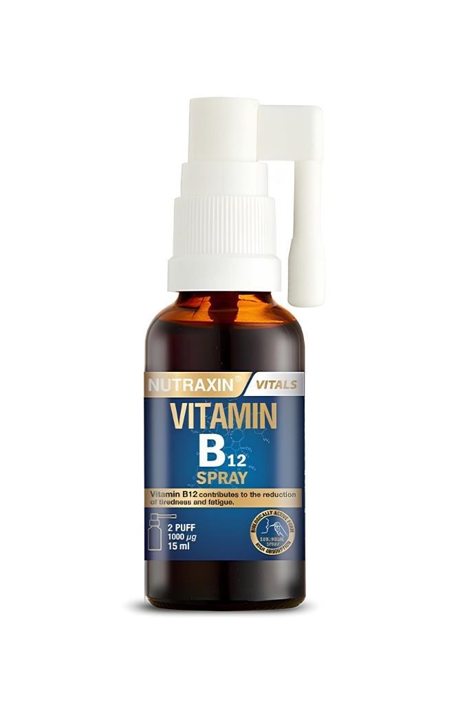 Nutraxin Vitamin B12 Sprey 15 ml | Metilkobalamin FormuNutraxin Vitamin B12 Sprey 15 mlNutraxin