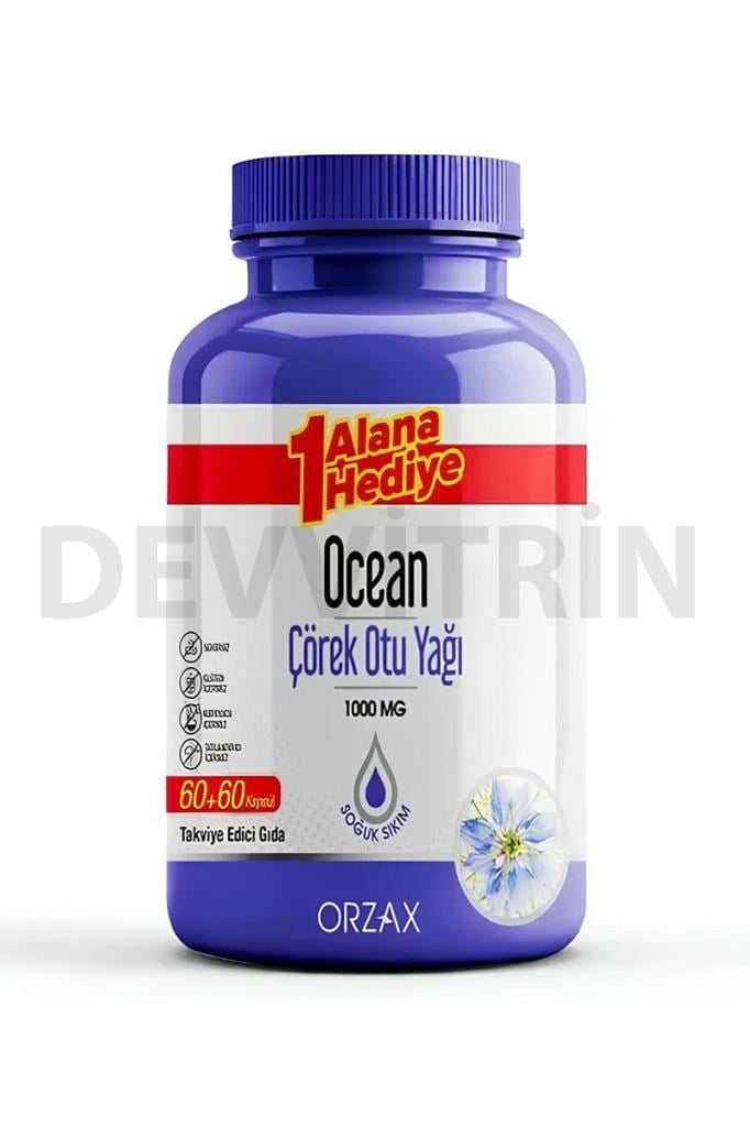 Ocean Çörek Otu Yağı 1000 mg 120 KapsülOcean Çörek Otu Yağı 1000 mg 120 KapsülOcean