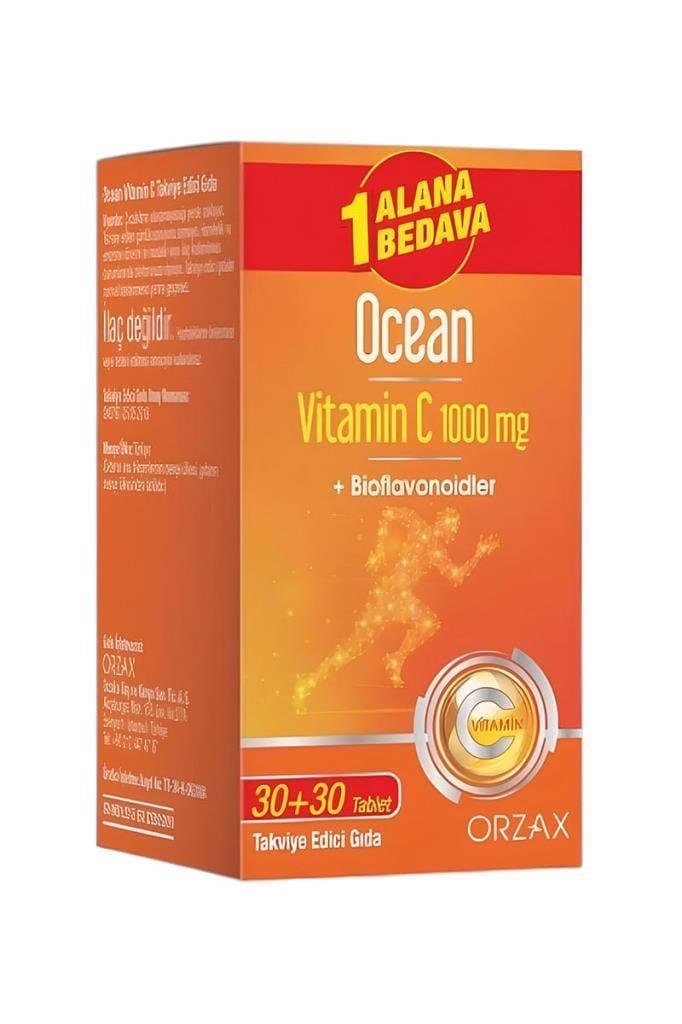 Ocean Vitamin C 1000 mg 30 Tablet C vitamini | Hızlı KargoOcean Vitamin C 1000 mg 30 Tablet - 1 Alana 1 BedavaOcean