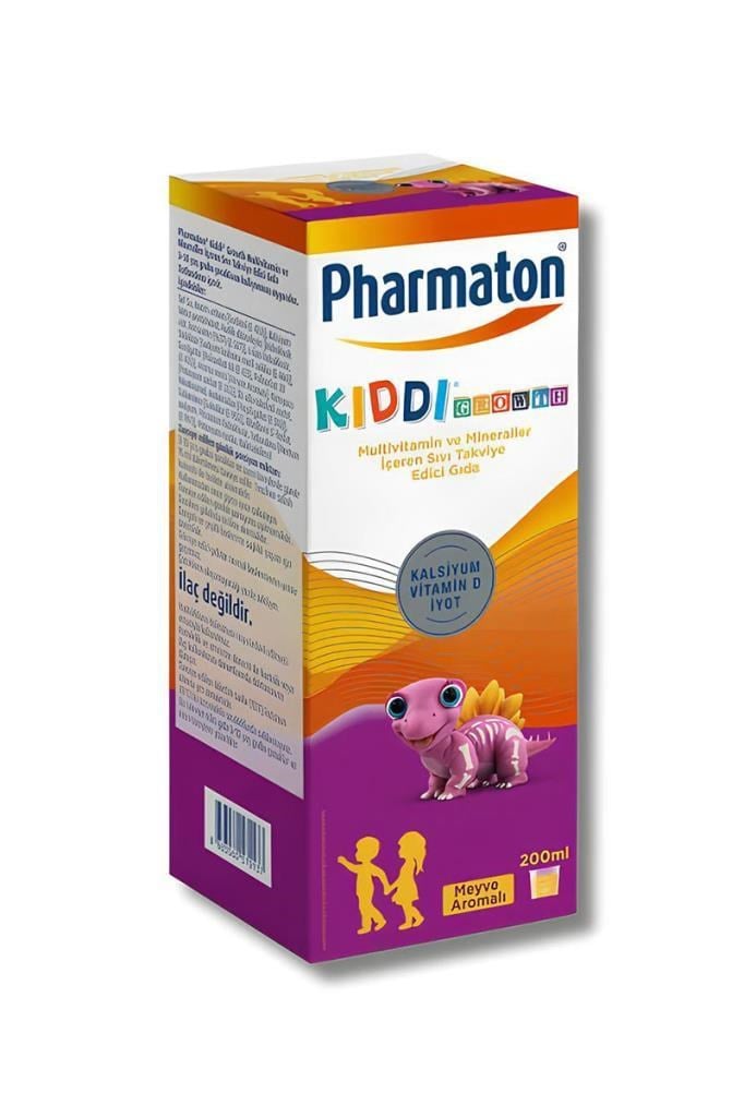 Pharmaton Kiddi Growth 200 ml Şurup Takviyesi Pharmaton Kiddi Growth Kalsiyum Vitamin D İyot İçeren Multivitamin Şurup 200 mlPharmaton