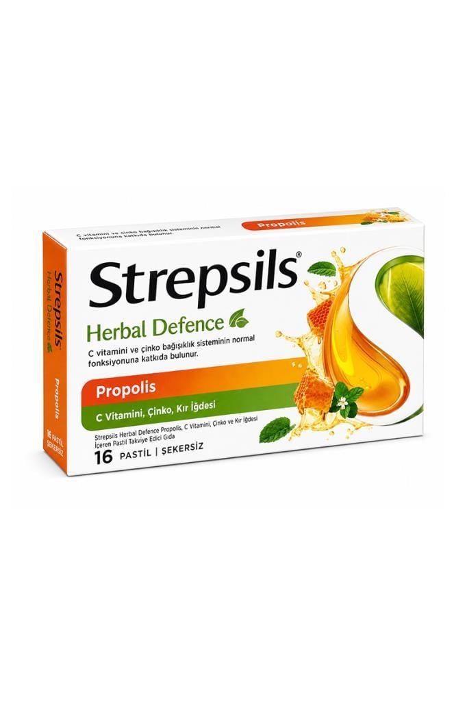 Strepsils Herbal Propolis C Vit 16 Pastil Strepsils Herbal Propolis ve C Vitaminli 16lı PastilStrepsils