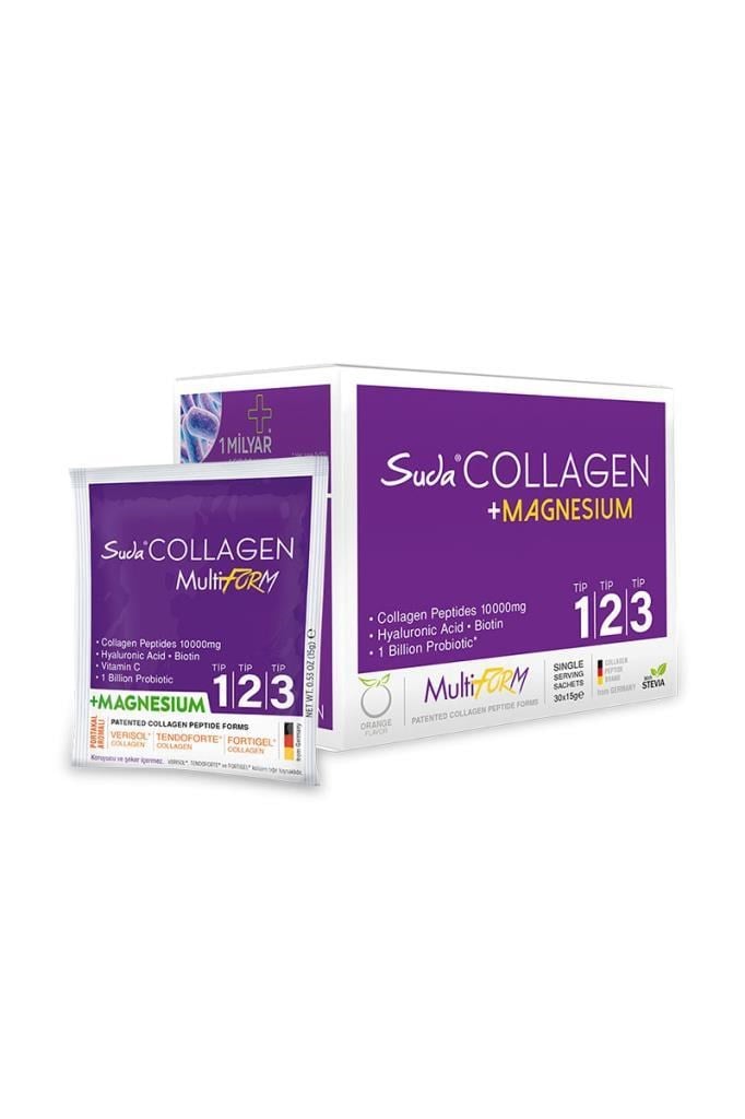 Suda Collagen Multiform Tip1 Tip2 Tip3 Kolajen & Magnezyum 15gr 30 SaşeSuda Collagen Multiform Tip1 Tip2 Tip3 Kolajen & Magnezyum 15gr 30 SaşeSuda Collagen