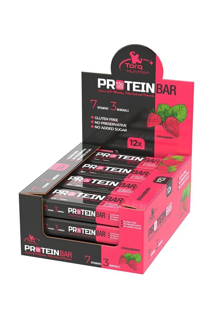 Torq Nutrition Protein Bar Çilek 50 Gr - 12 Adet | Hızlı KargoTorq Nutrition Protein Bar Çilek 50 Gr - 12 AdetTorq Nutrition