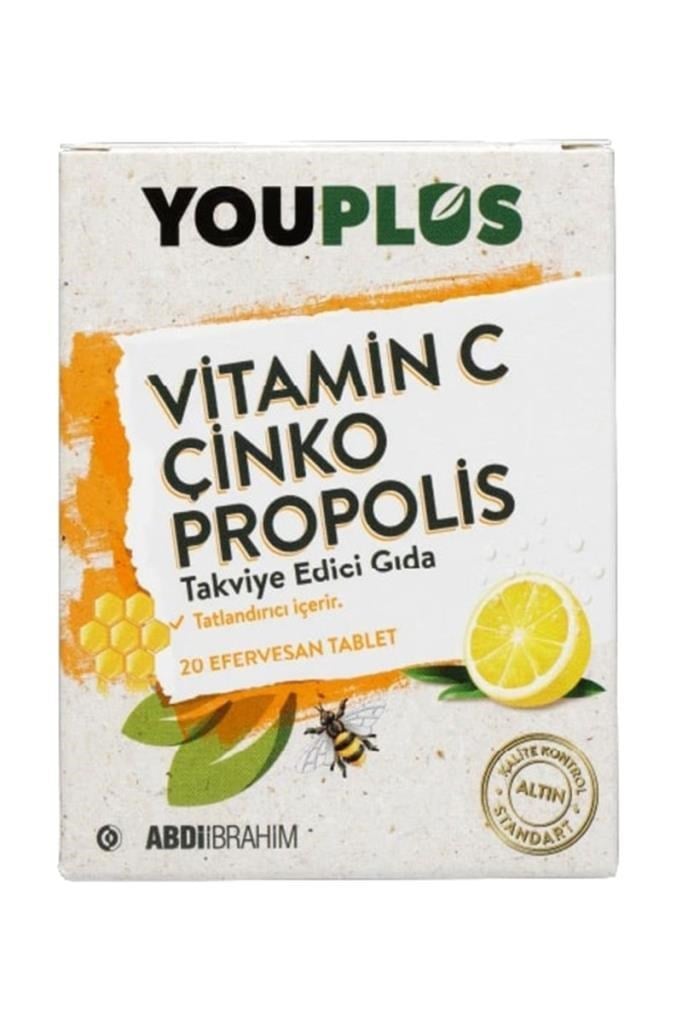 Youplus Vitamin C Çinko Propolis 20 Efervesan Tablet Youplus Vitamin C Çinko Propolis 20 Efervesan TabletYouplus