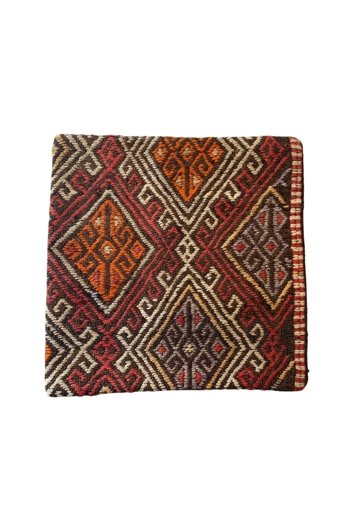 Anadolu Türk Kilimlerinden El Emeği Vintage Yastık Kılıfları 45x45 Cm 8