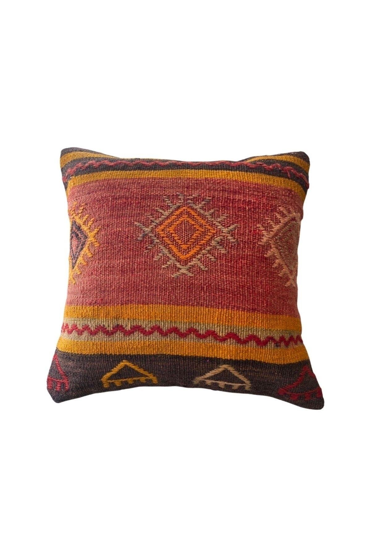 Anadolu Türk Kilimlerinden El Emeği Vintage Yastık Kılıfları 45x45 Cm 20