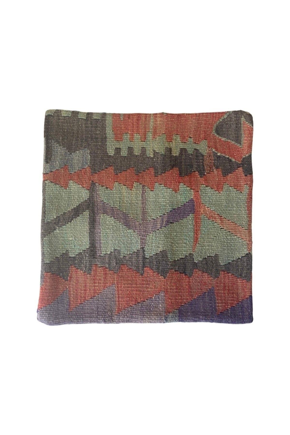 Anadolu Türk Kilimlerinden El Emeği Vintage Yastık Kılıfları 40x40 Cm 14