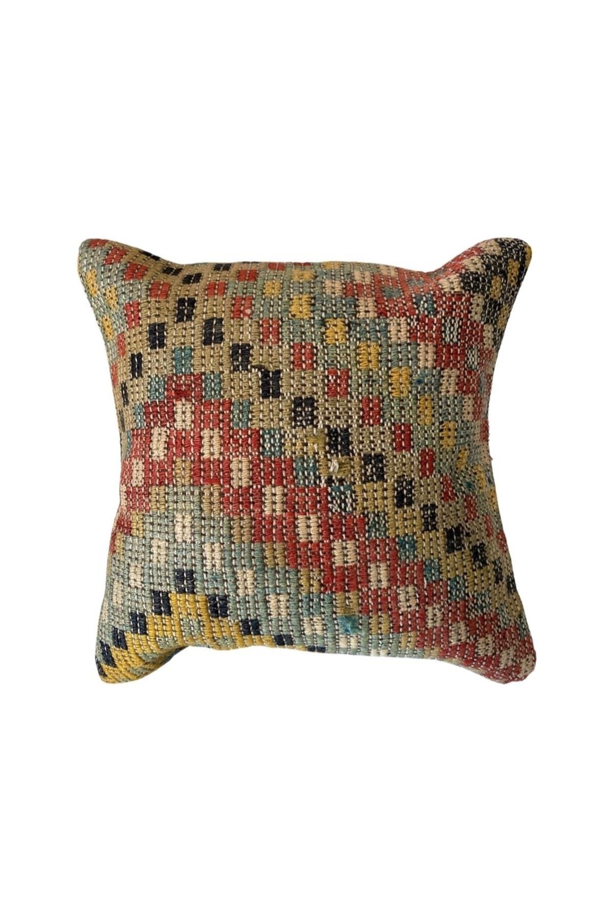 Anadolu Türk Kilimlerinden El Emeği Vintage Yastık Kılıfları 40x40 cm 11