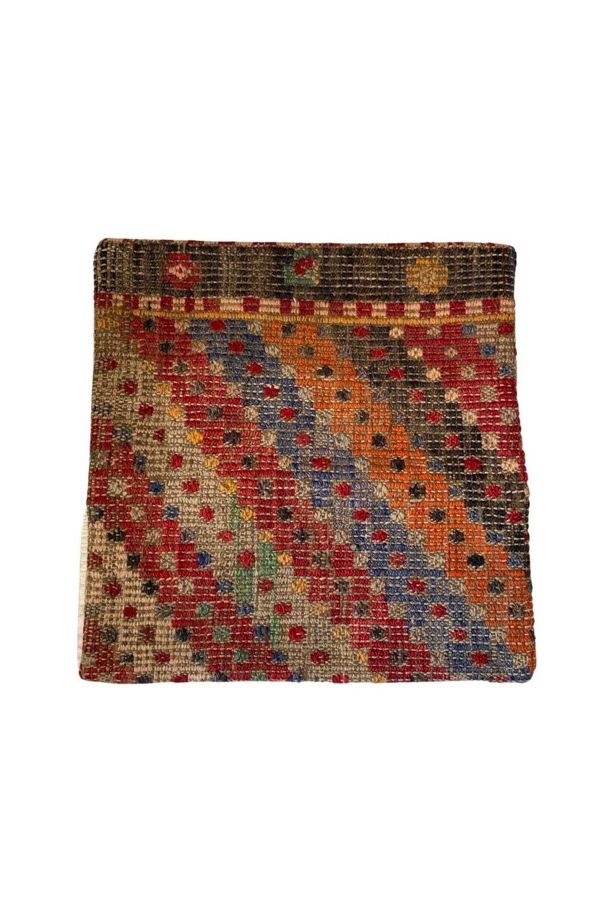 Anadolu Türk Kilimlerinden El Emeği Vintage Yastık Kılıfları 40x40 Cm 12