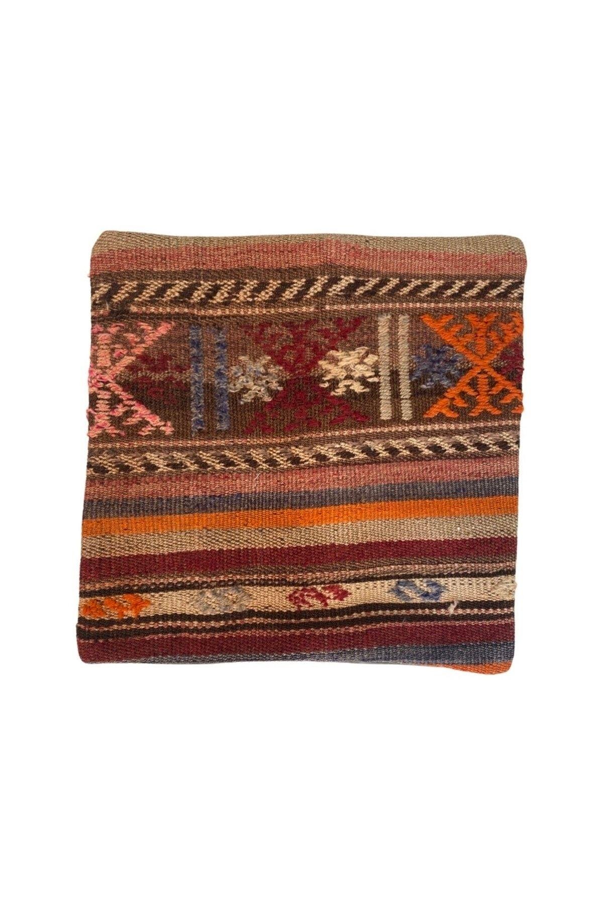 Anadolu Türk Kilimlerinden El Emeği Vintage Yastık Kılıfları 40x40 Cm 36