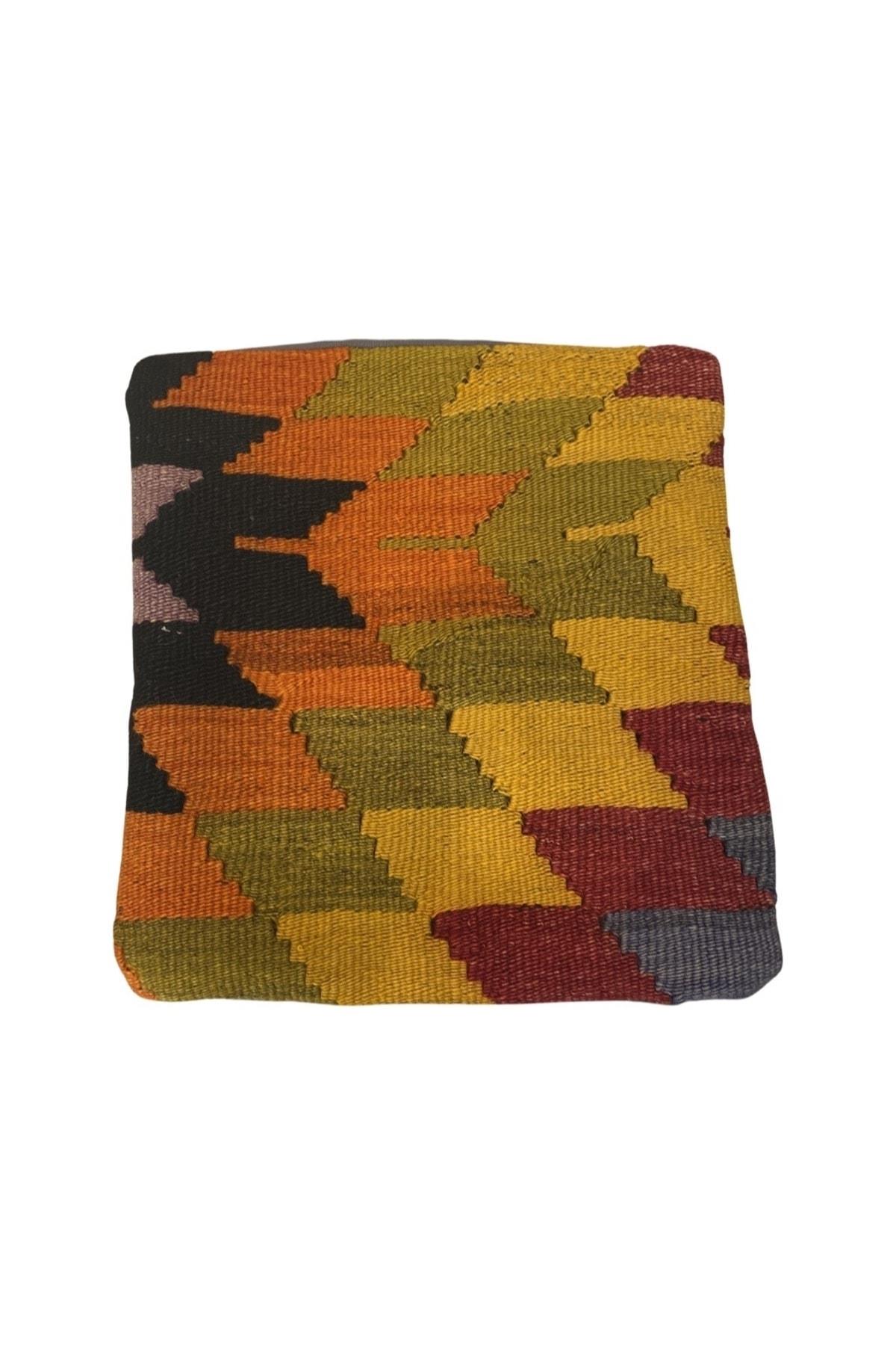 Anadolu Türk Kilimlerinden El Emeği Vintage Yastık Kılıfları 40x40 Cm 21