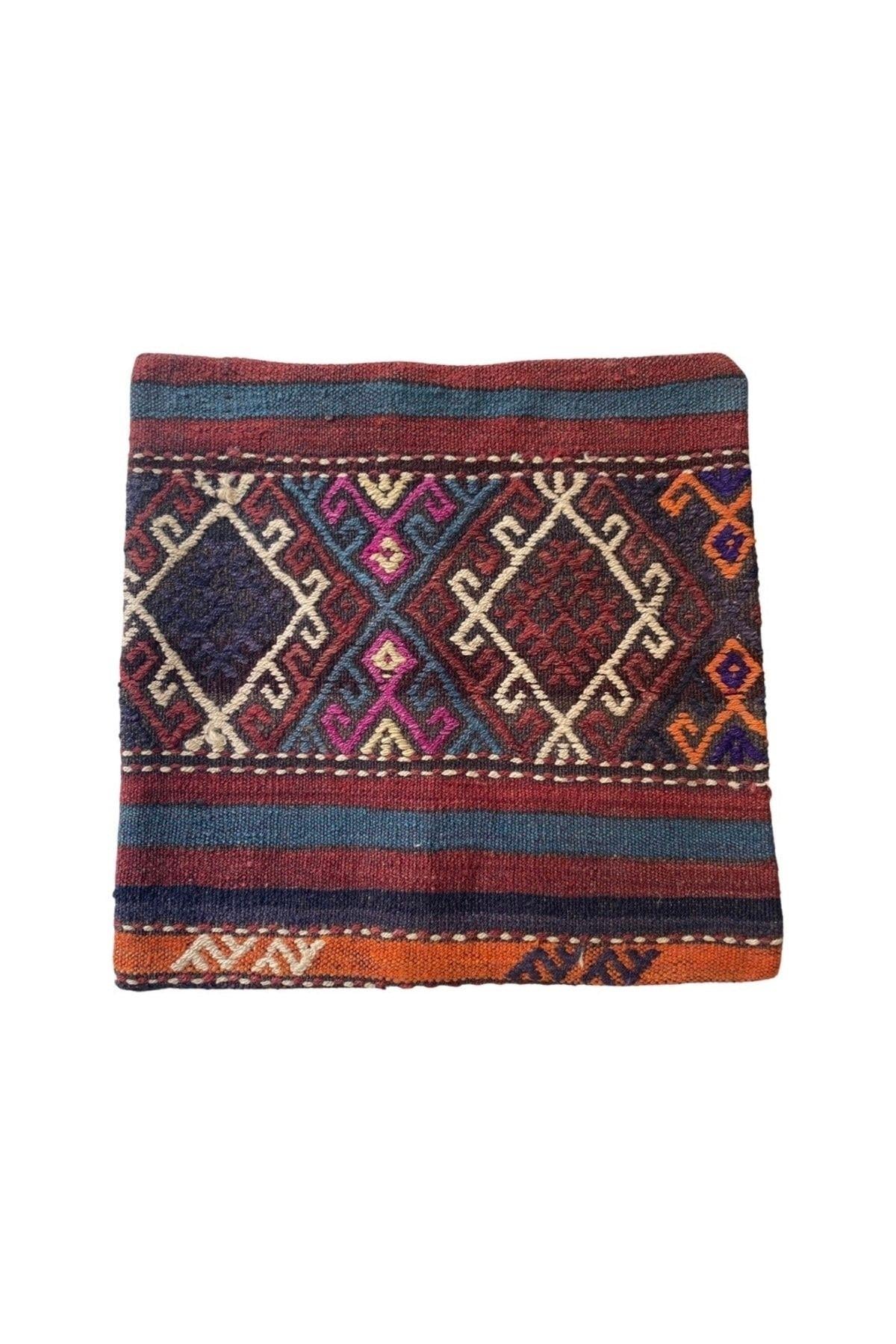 Anadolu Türk Kilimlerinden El Emeği Vintage Yastık Kılıfları 45x45 Cm 6
