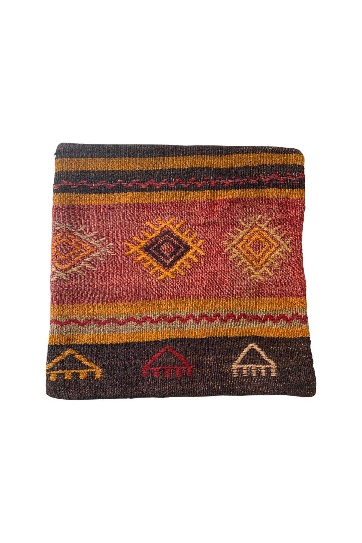 Anadolu Türk Kilimlerinden El Emeği Vintage Yastık Kılıfları 45x45 Cm 20