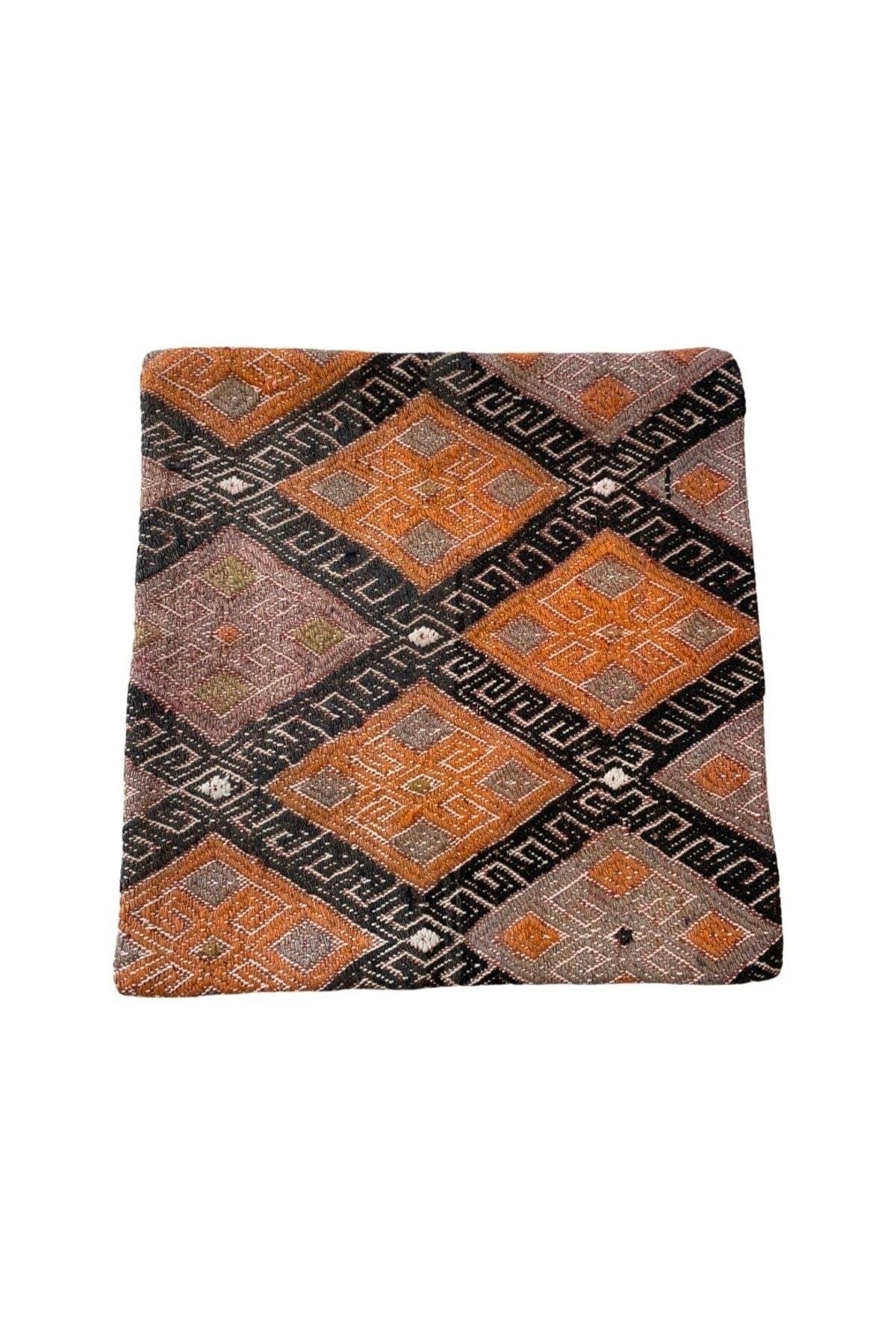Anadolu Türk Kilimlerinden El Emeği Vintage Yastık Kılıfları 45x45 Cm 13