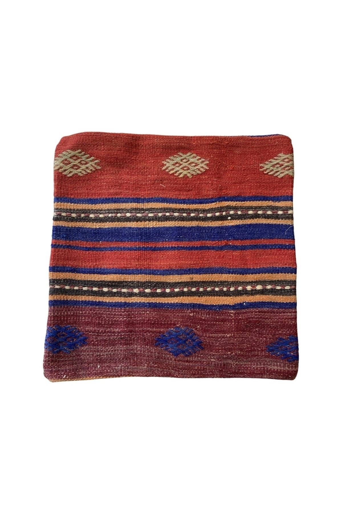 Anadolu Türk Kilimlerinden El Emeği Vintage Yastık Kılıfları 45x45 cm 15