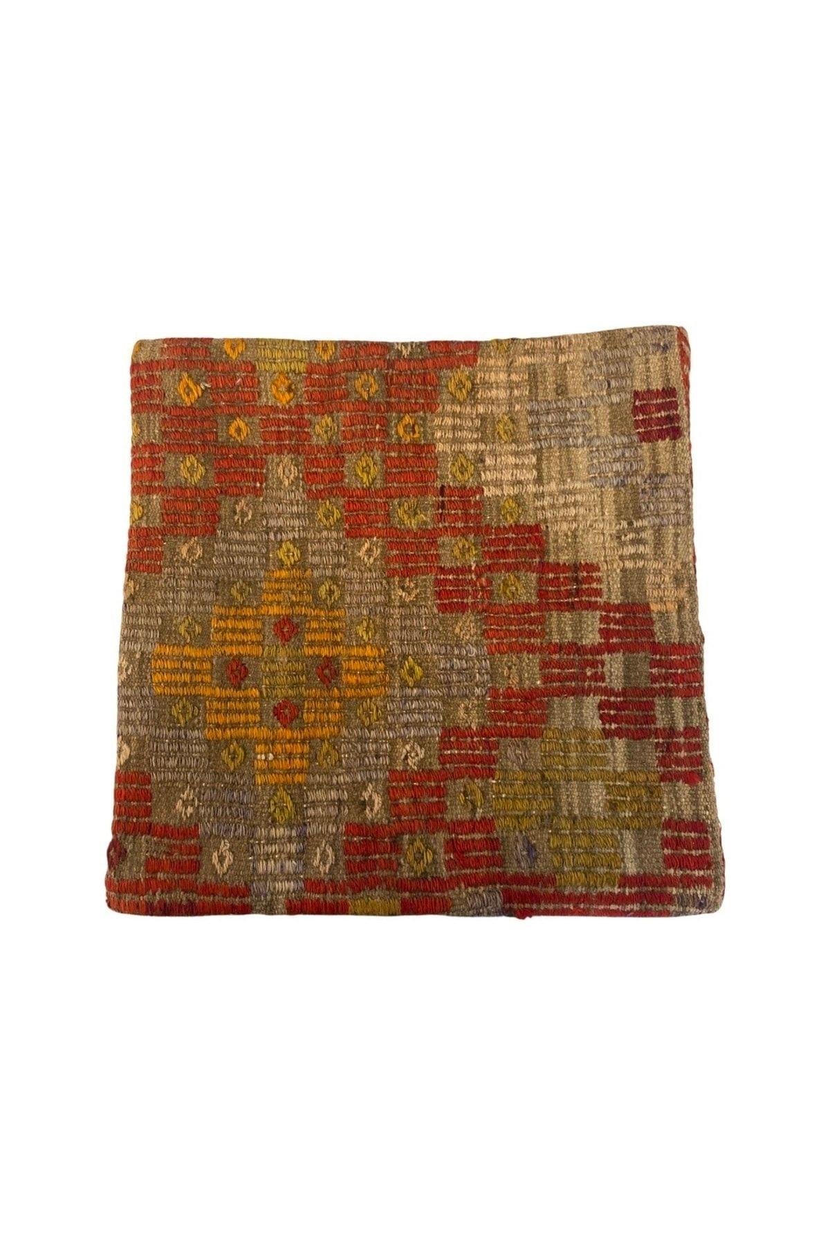 Anadolu Türk Kilimlerinden El Emeği Vintage Yastık Kılıfları 40x40 Cm 23