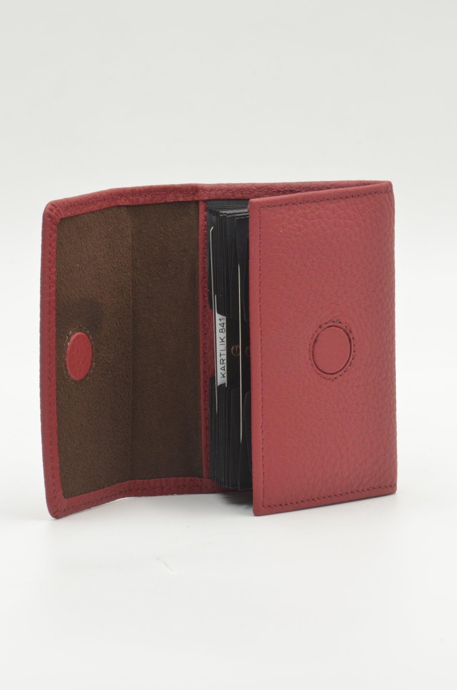 Hakiki Deri Unisex Yelpaze Kartlık Hand Made