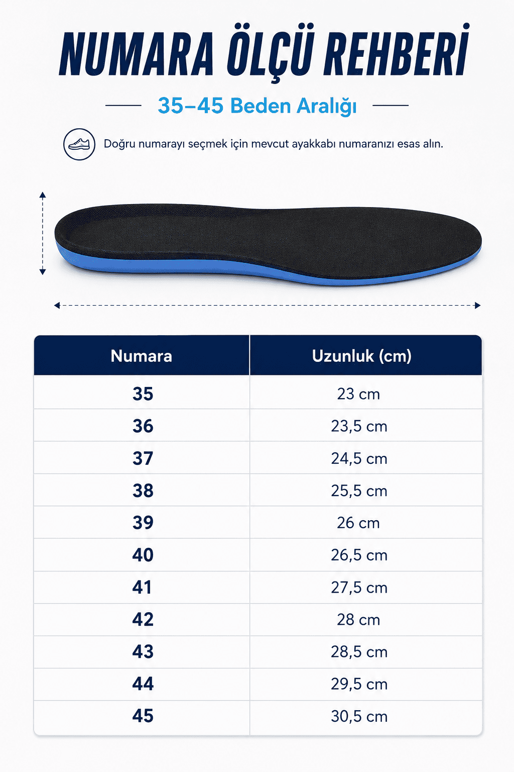 JY001 Memory Foam Hafızalı Darbe Emici Konforlu Ayakkabı Tabanlığı (Kadın/Erkek) Siyah