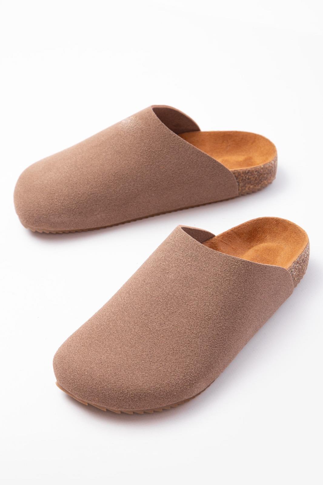 JY0556 Ravn Bağcıksız Hakiki Süet Deri Erkek Günlük Mantar Taban Loafer Klasik Ayakkabı HDMT - Bej