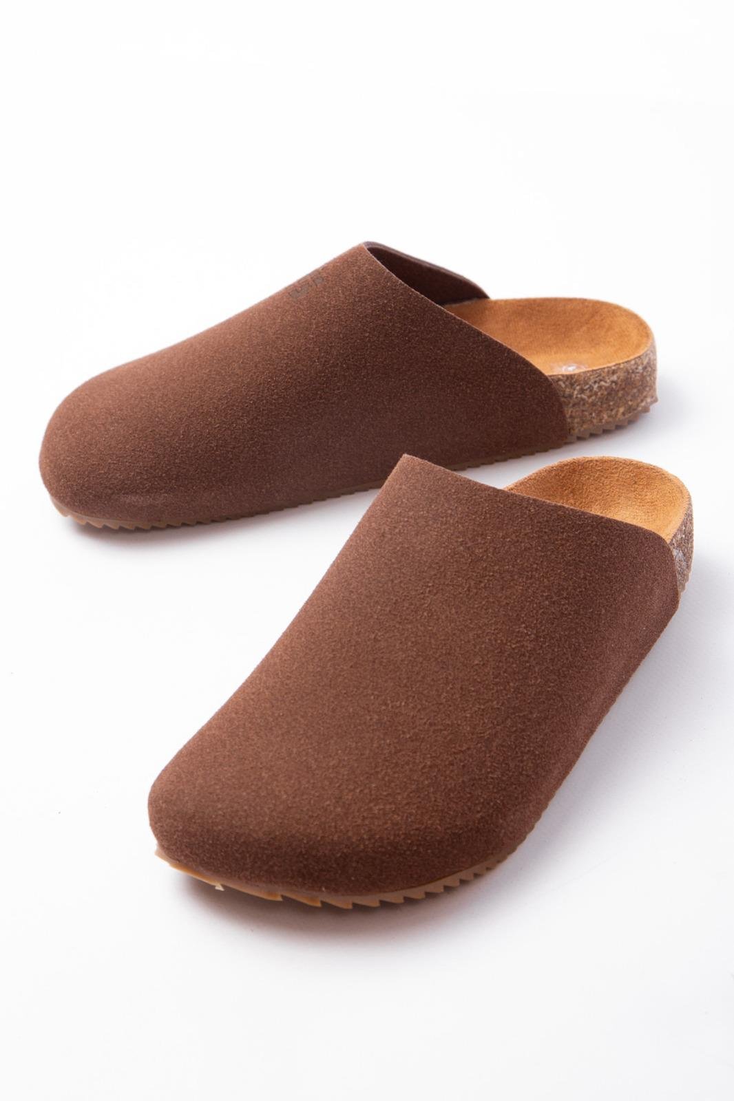 JY0556 Ravn Bağcıksız Hakiki Süet Deri Erkek Günlük Mantar Taban Loafer Klasik Ayakkabı HDMT - Kahve