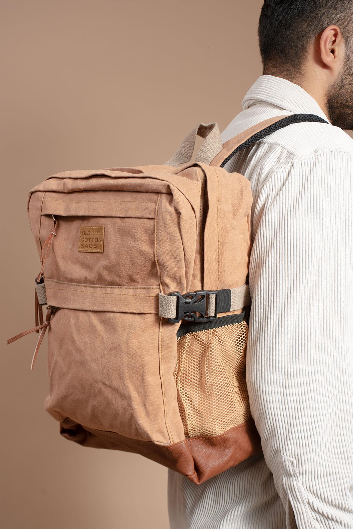 Kullanışlı Seyahat ve Taşıma Çantası Vintage Kanvas Yan Cepli Su Geçirmez Unisex Sırt Çantası