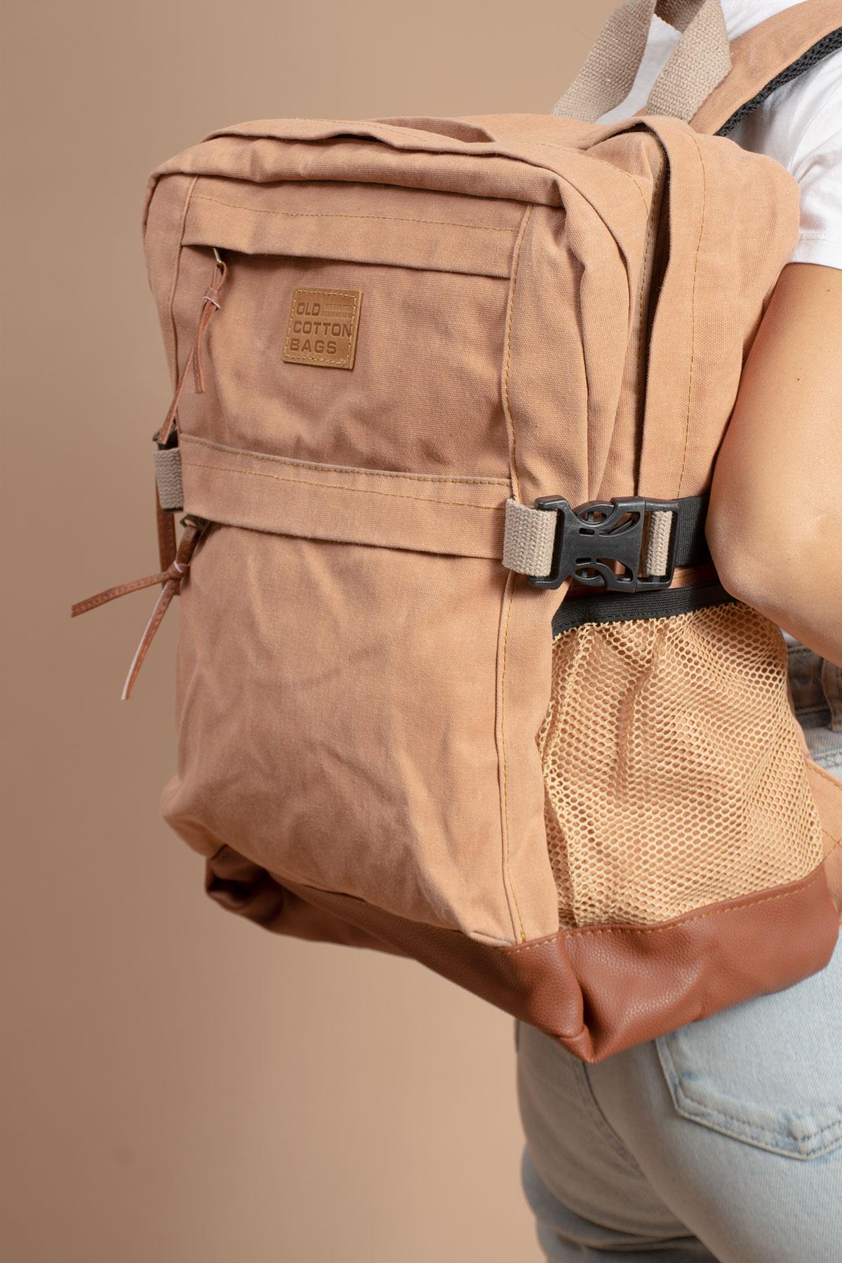 Kullanışlı Seyahat ve Taşıma Çantası Vintage Kanvas Yan Cepli Su Geçirmez Unisex Sırt Çantası