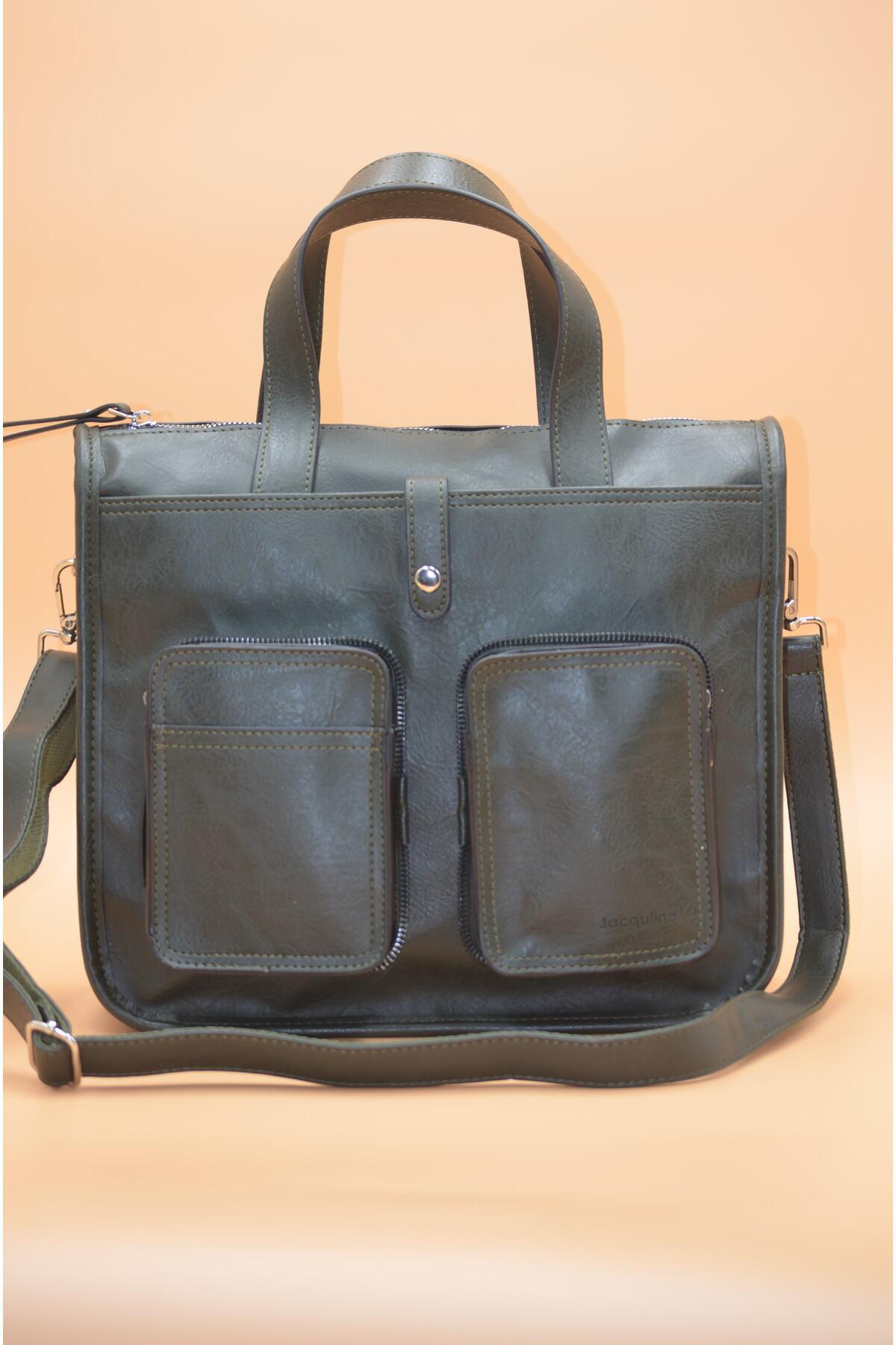 MİRA Vintage Stil Retro Tarz Unisex Tutma Kollu Cep Detaylı Omuz Çantası